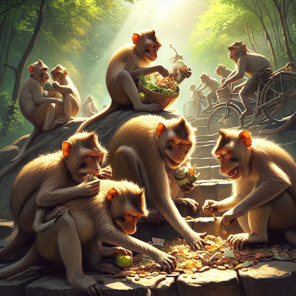 Monkeys are known for their clever and mischievous behavior, especially when it comes to stealing food. But do they do it for survival, or is it just for fun?