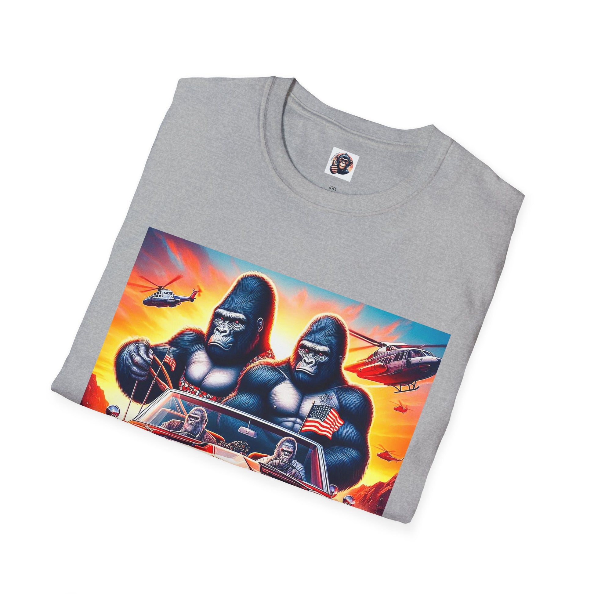 Gorilla red car T-Shirt Printify