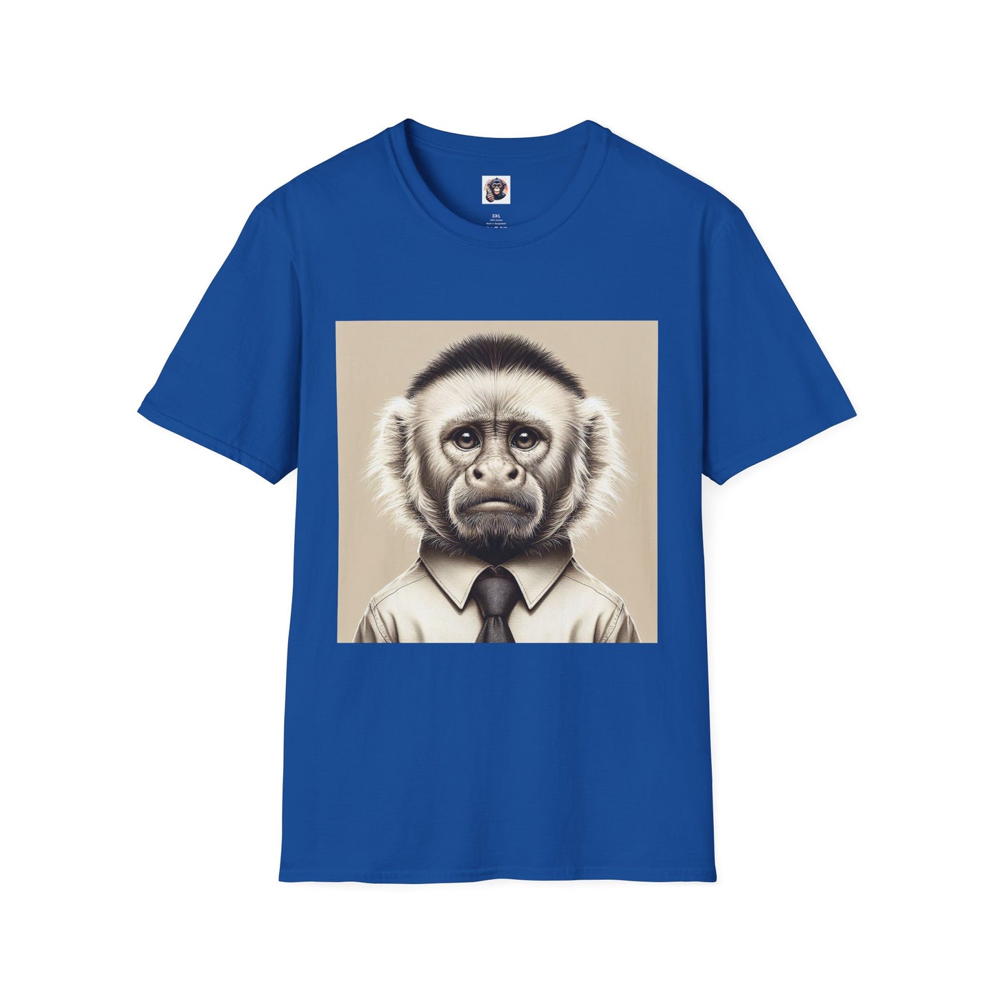 Capuchin Monkey business man T-Shirt Printify XS Royal