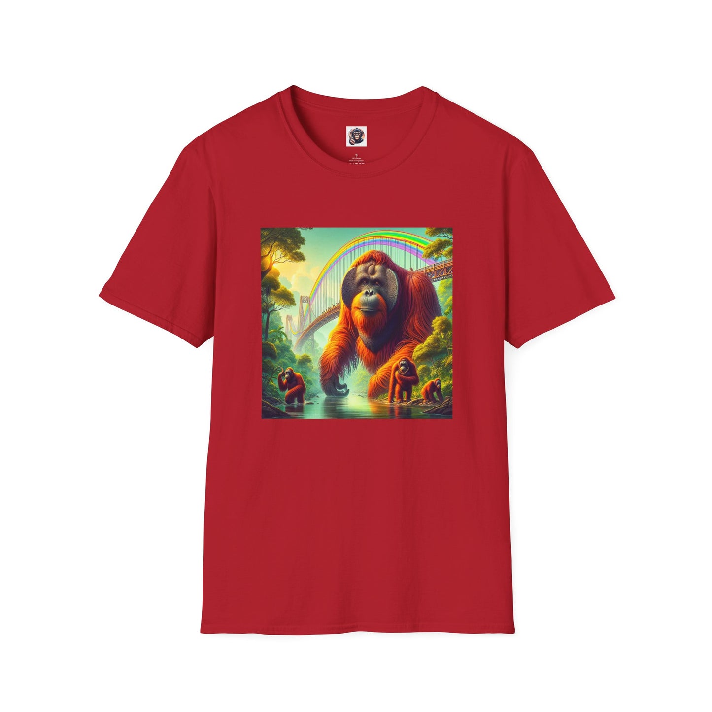 Orangutans rainbow bridge T-Shirt Printify S Cherry Red
