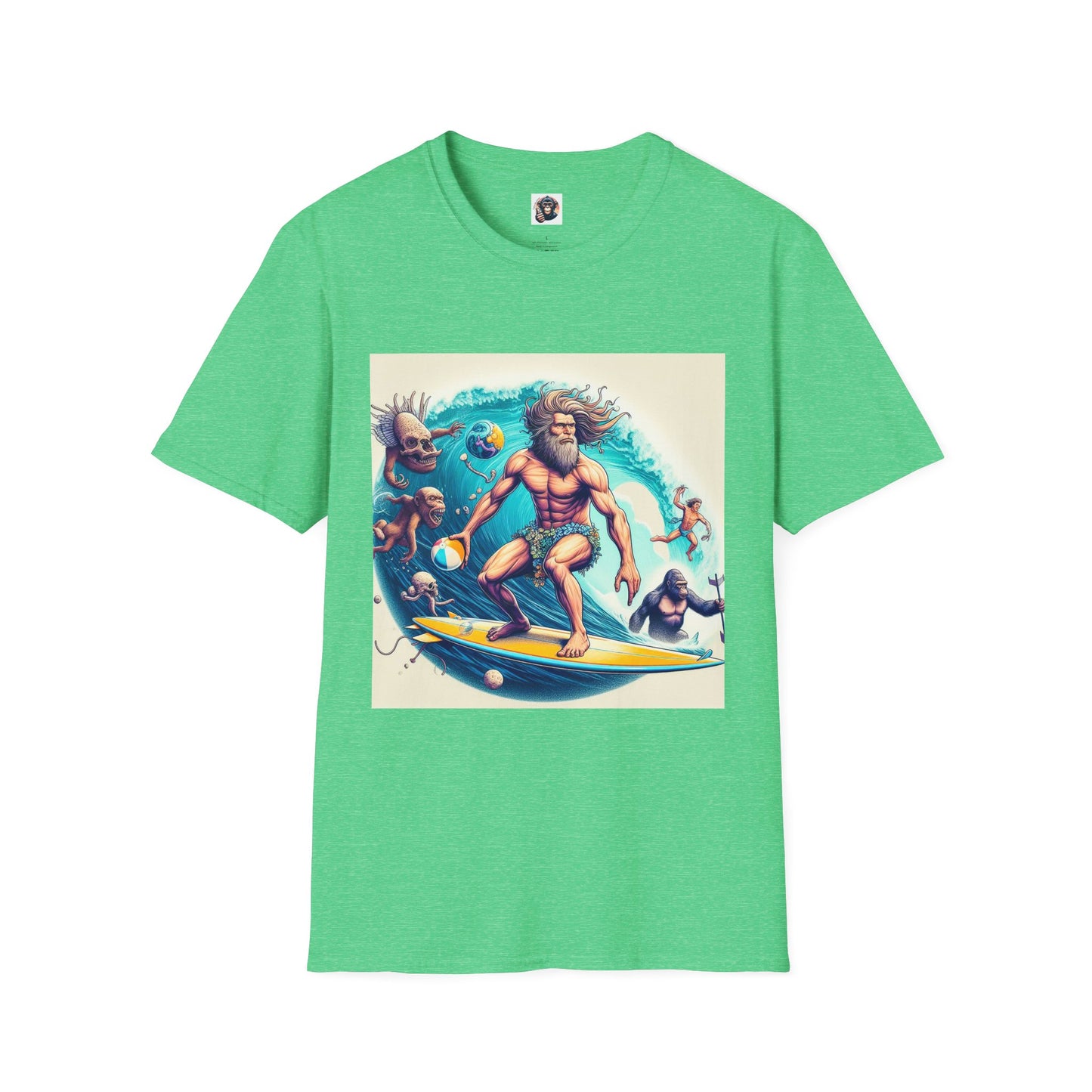Homo Sapiens surfer T-Shirt Printify S Heather Irish Green