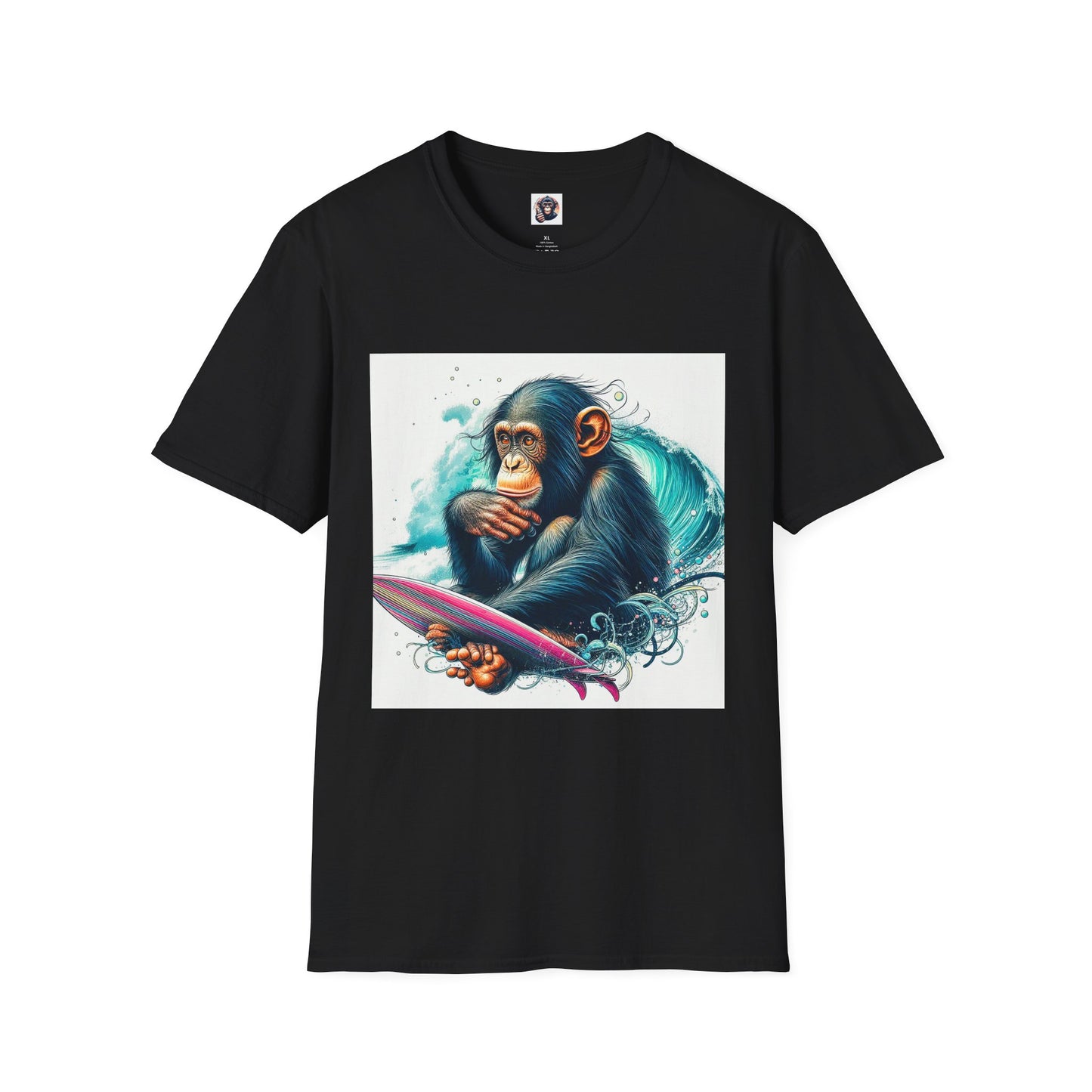 Bonobo surfing T-Shirt Printify XS Black