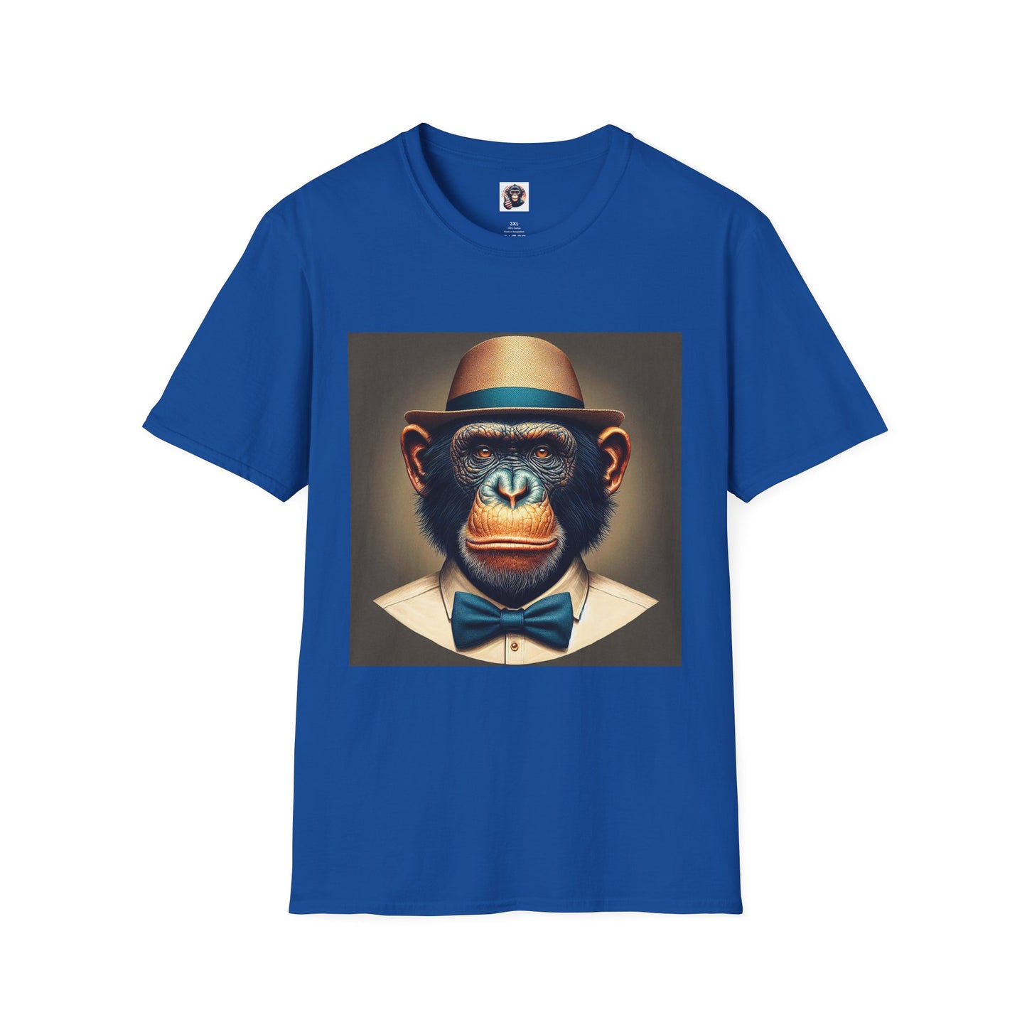 Bonobo hat and tie T-Shirt Printify XS Royal