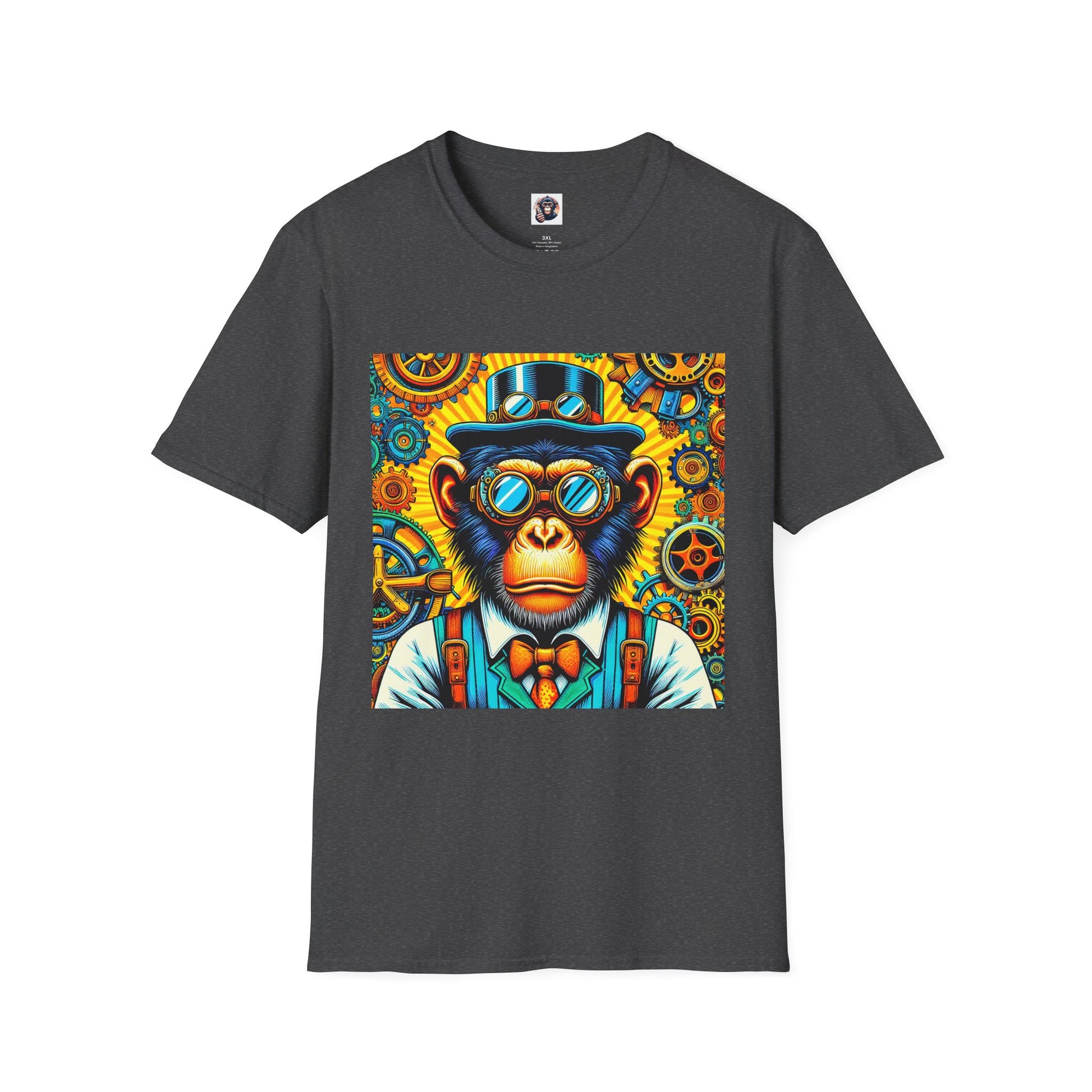 Bonobo steam punk T-Shirt Printify XS Dark Heather