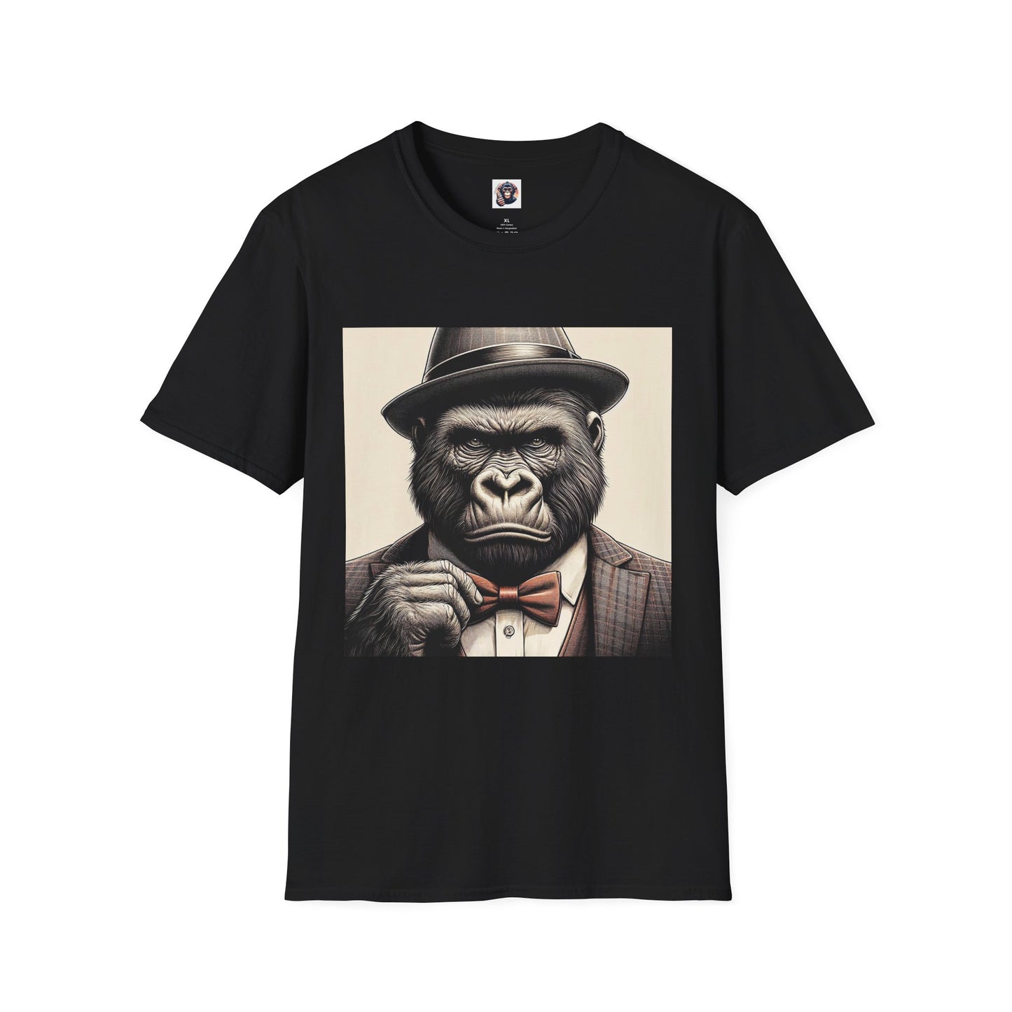 Gorilla suit and tie T-Shirt Printify XS Black