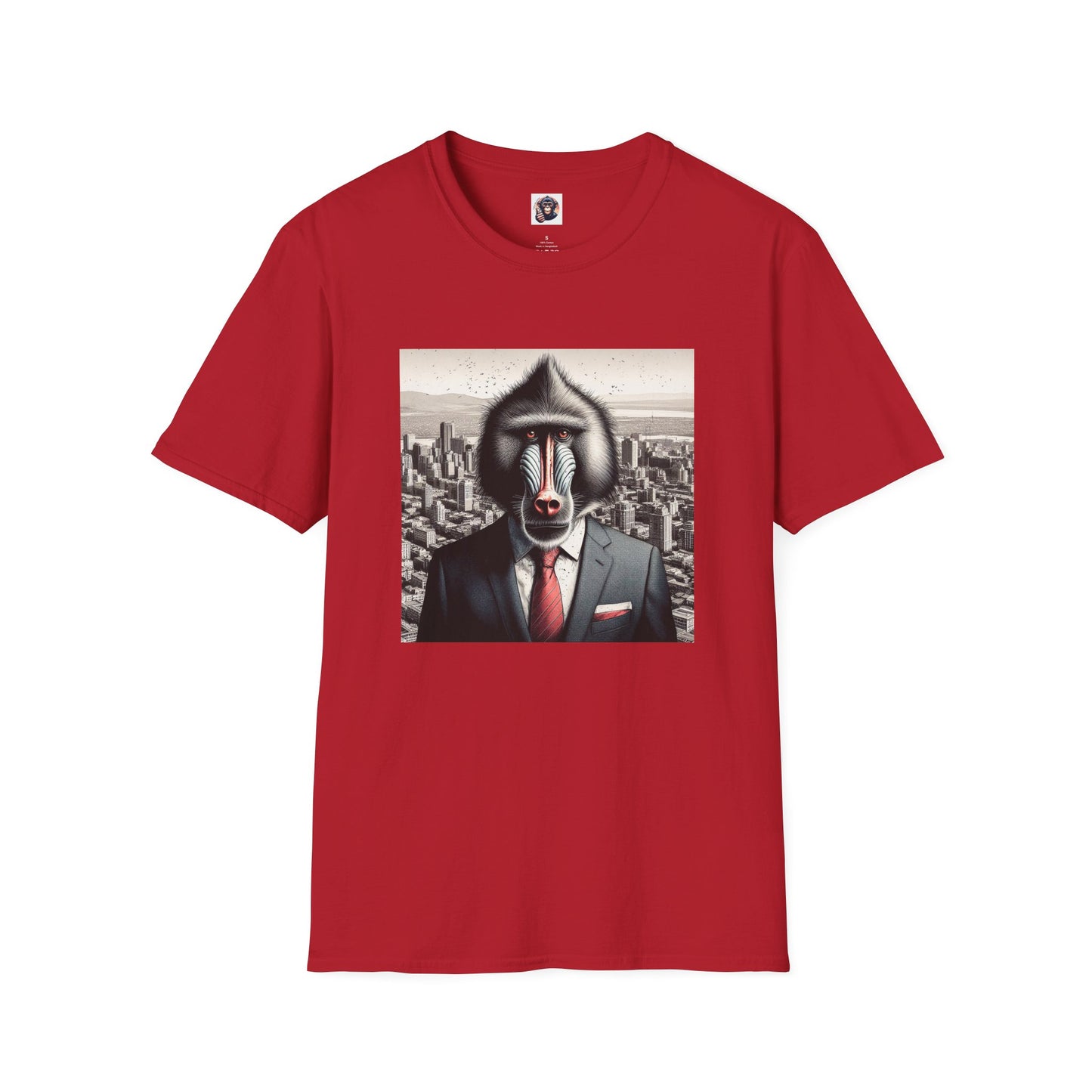 Baboon business professionals T-Shirt Printify S Cherry Red
