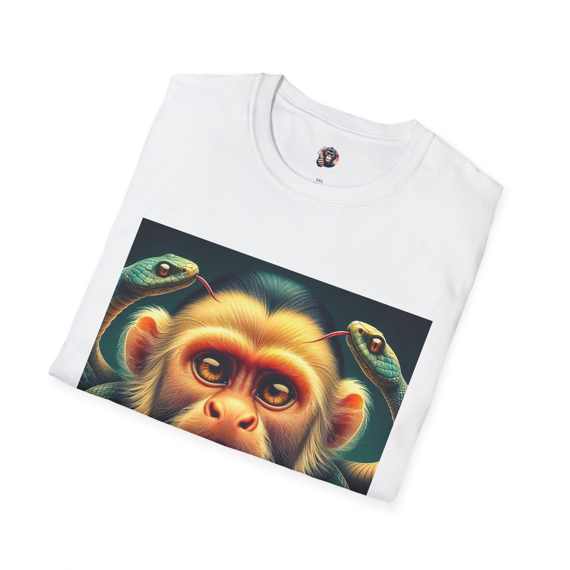 Capuchin Monkey scary snakes shirt T-Shirt Printify