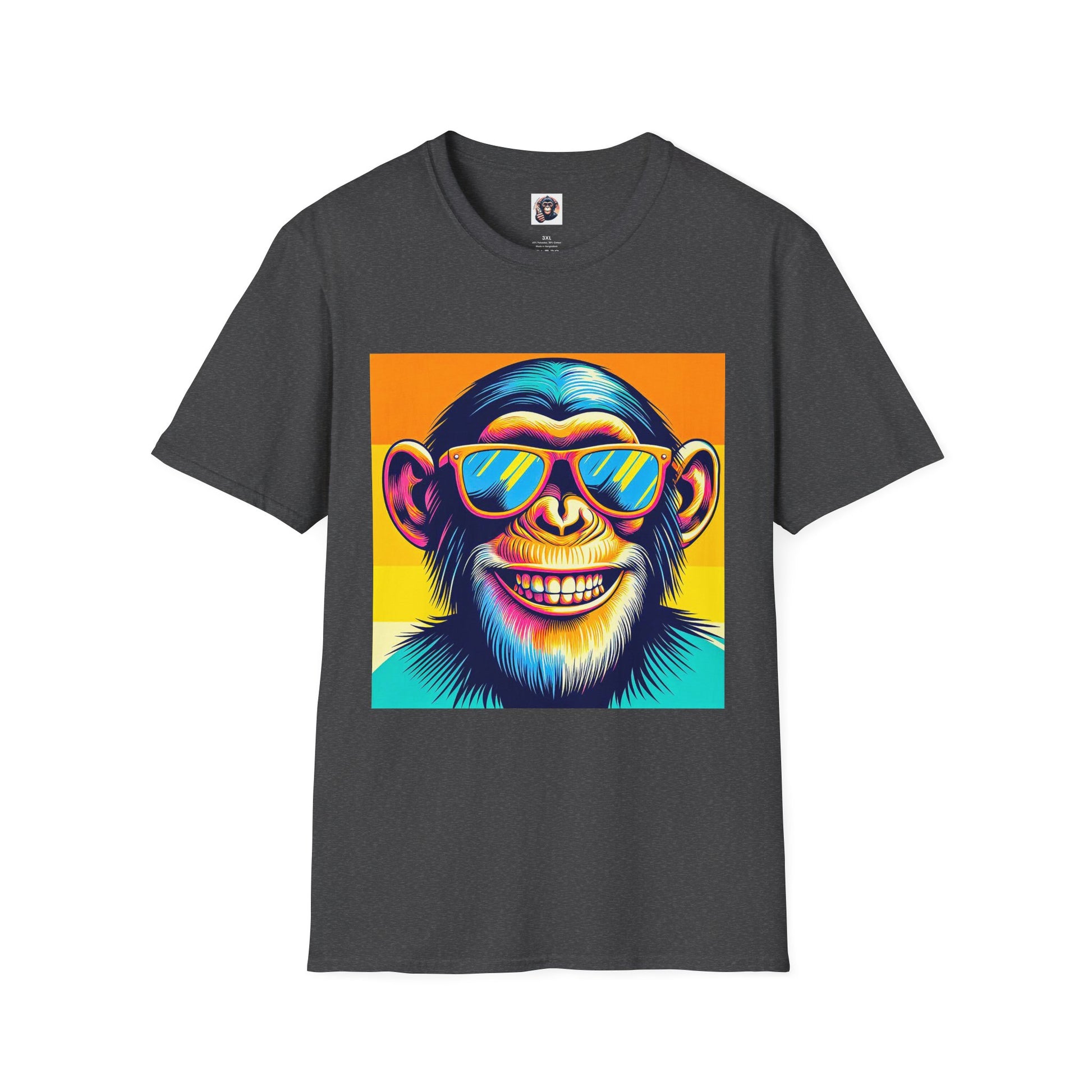 Chimp happy guy T-Shirt Printify XS Dark Heather