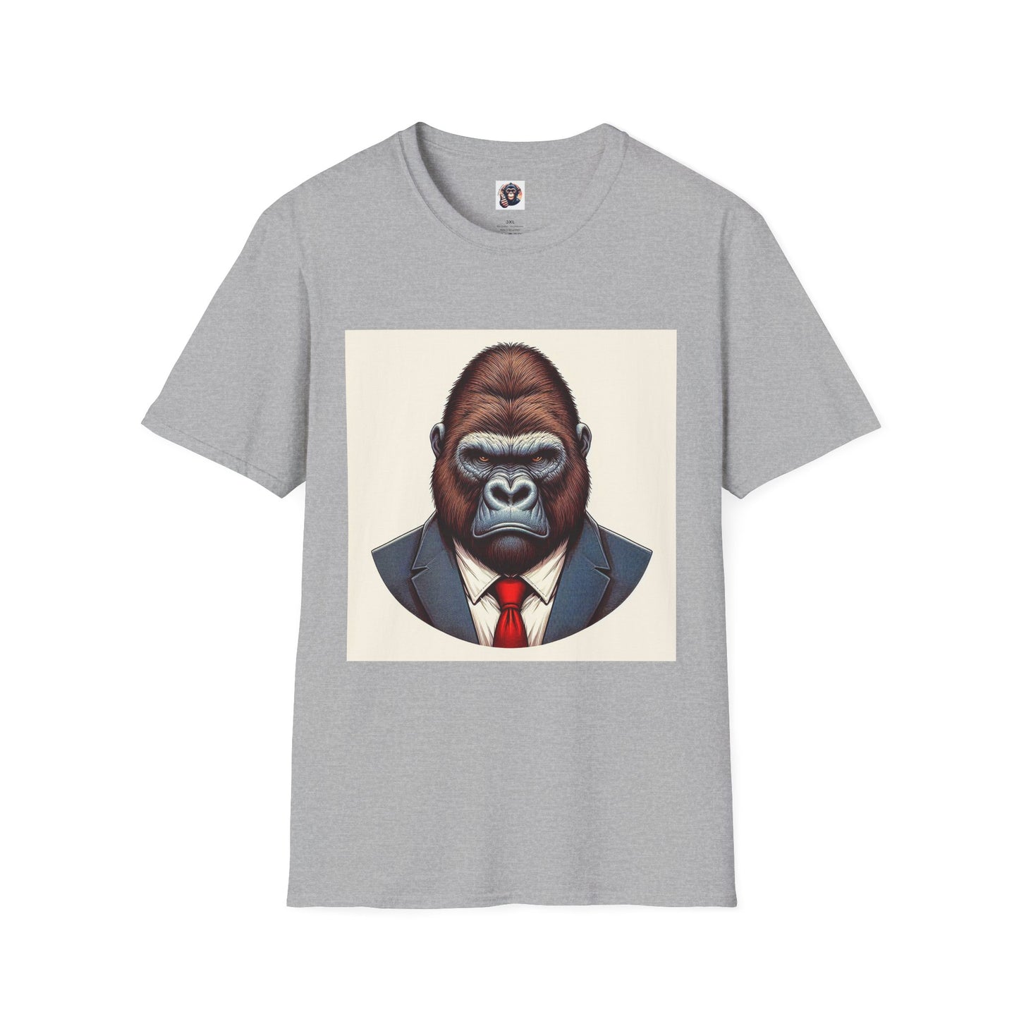 Gorilla mean boss T-Shirt Printify XS Sport Grey
