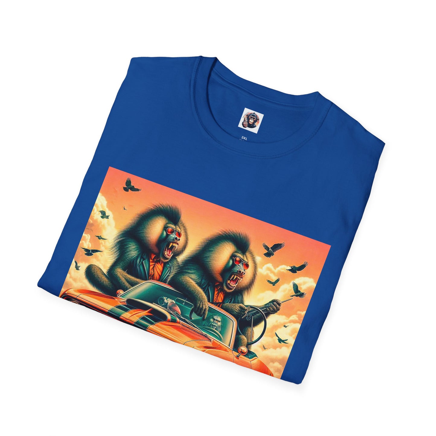 Wacky Baboon tiny car T-Shirt Printify