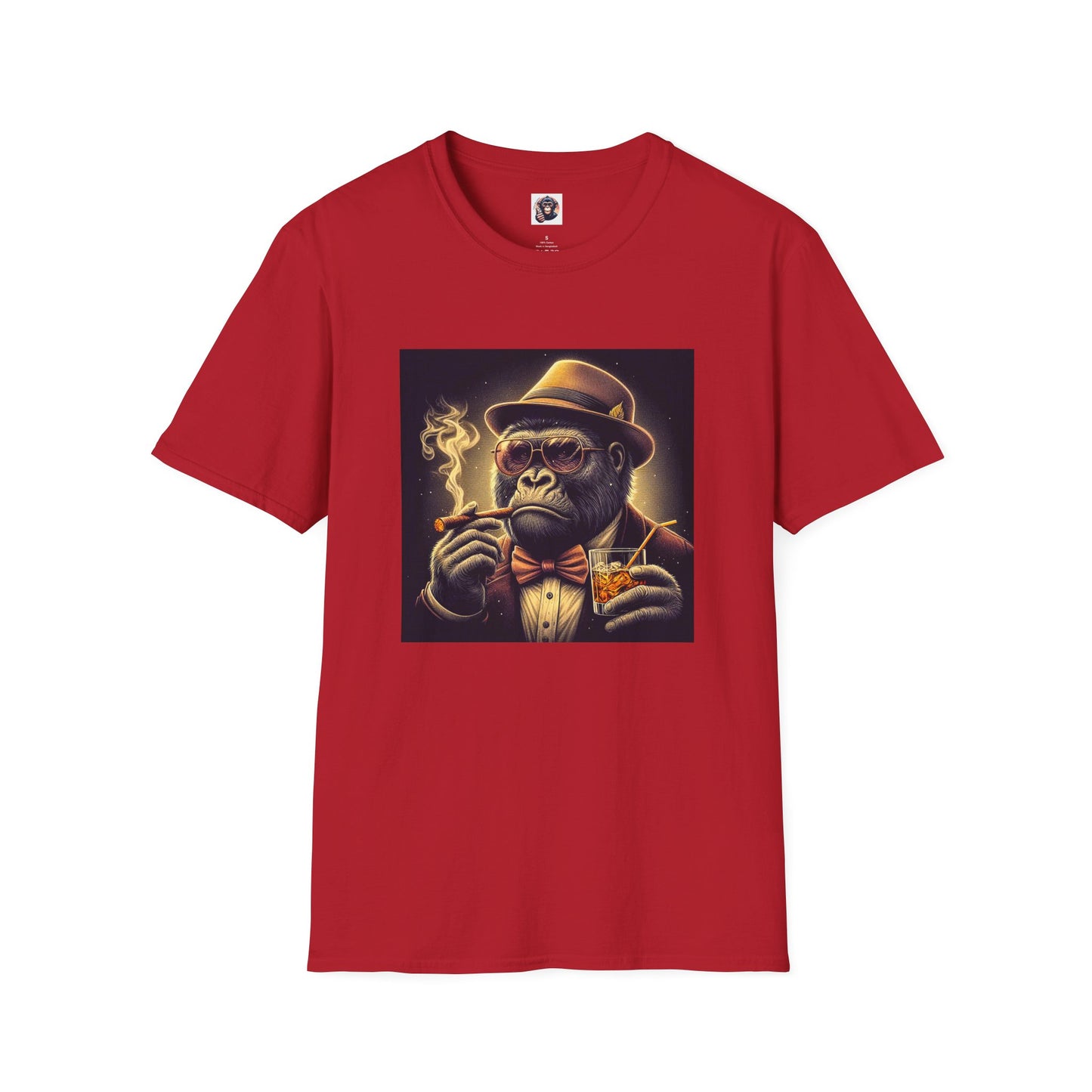 Gorilla cigars T-Shirt Printify S Cherry Red