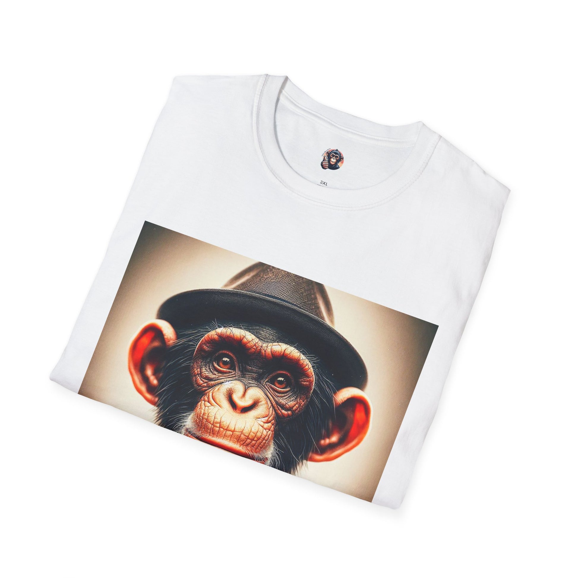 Chimp hat and tie T-Shirt Printify