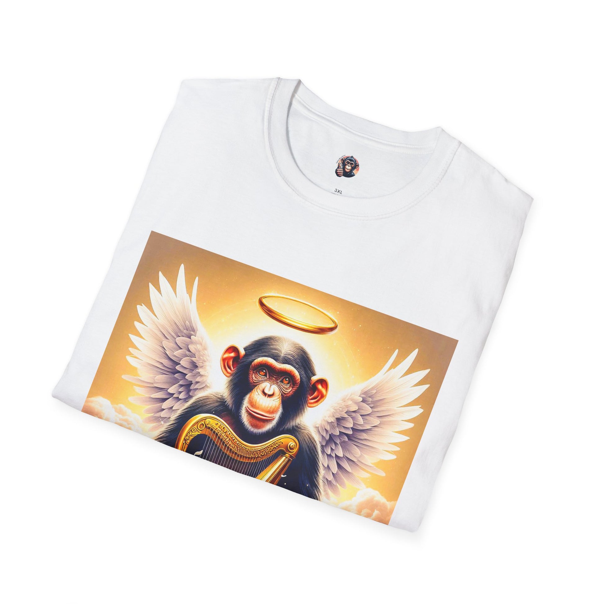 Chimp harp player T-Shirt Printify