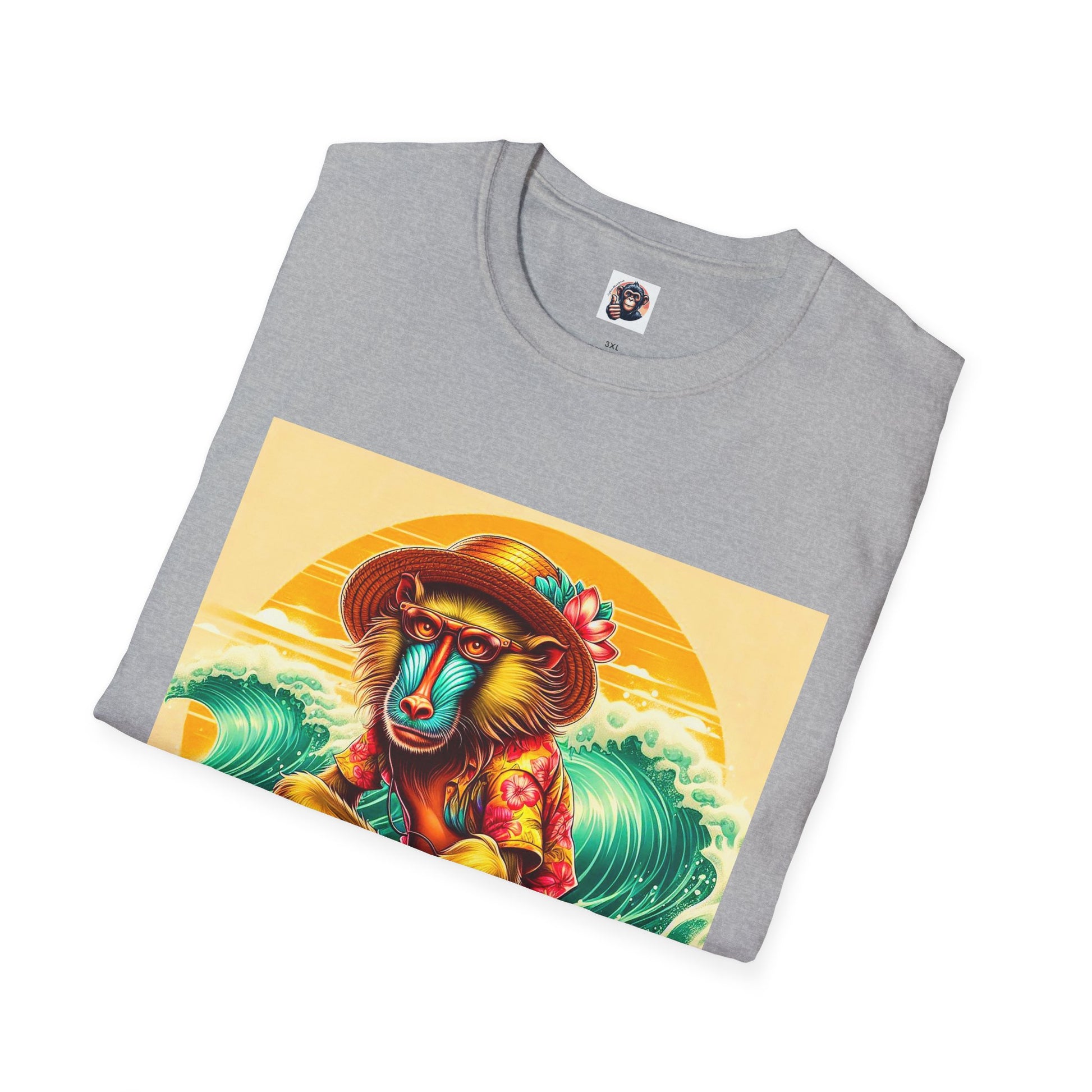 Baboon surfing shirt T-Shirt Printify