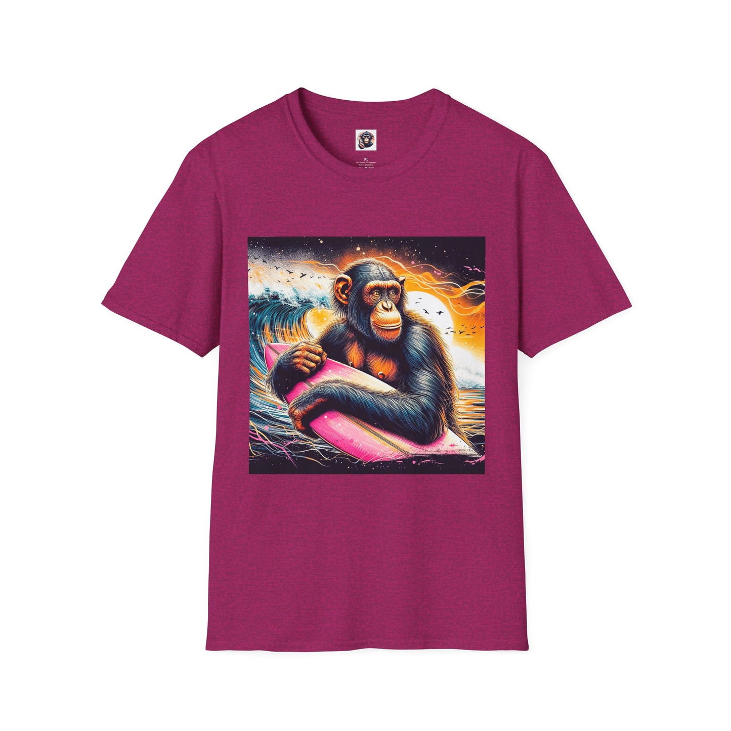 Bonobo surfer T-Shirt Printify S Antique Heliconia