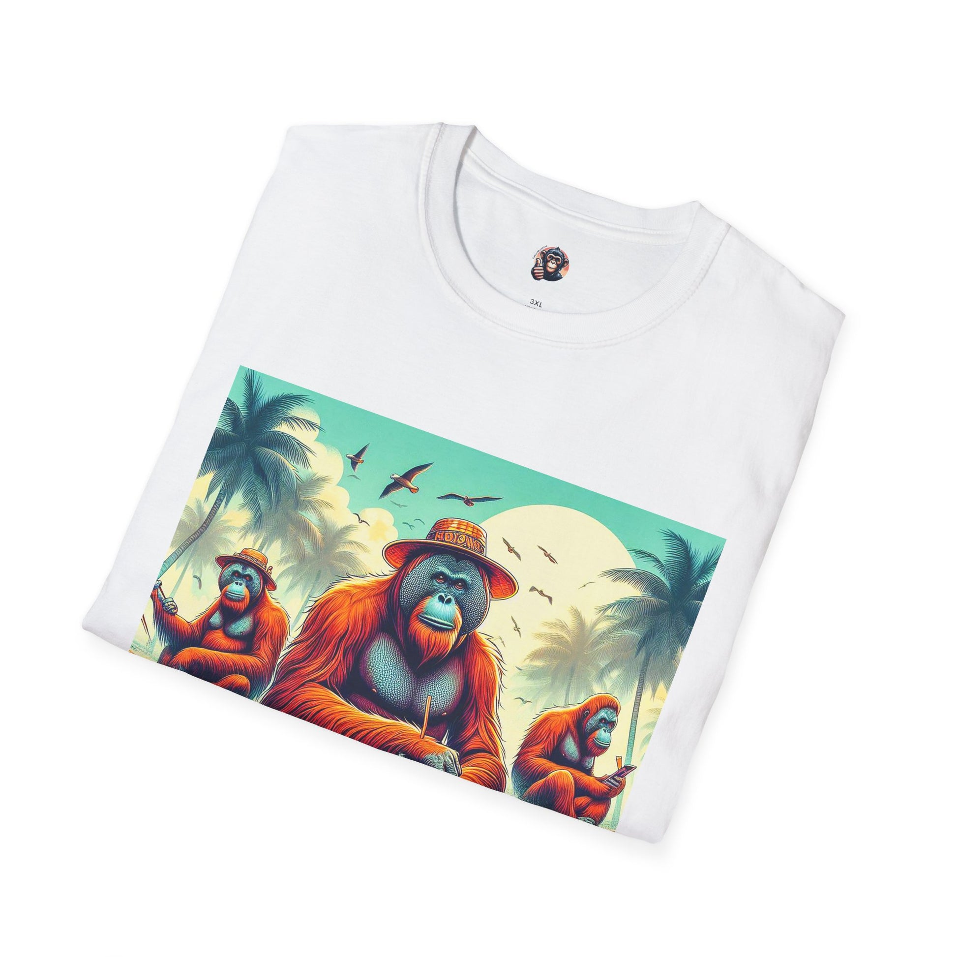 Orangutans surfing friends T-Shirt Printify