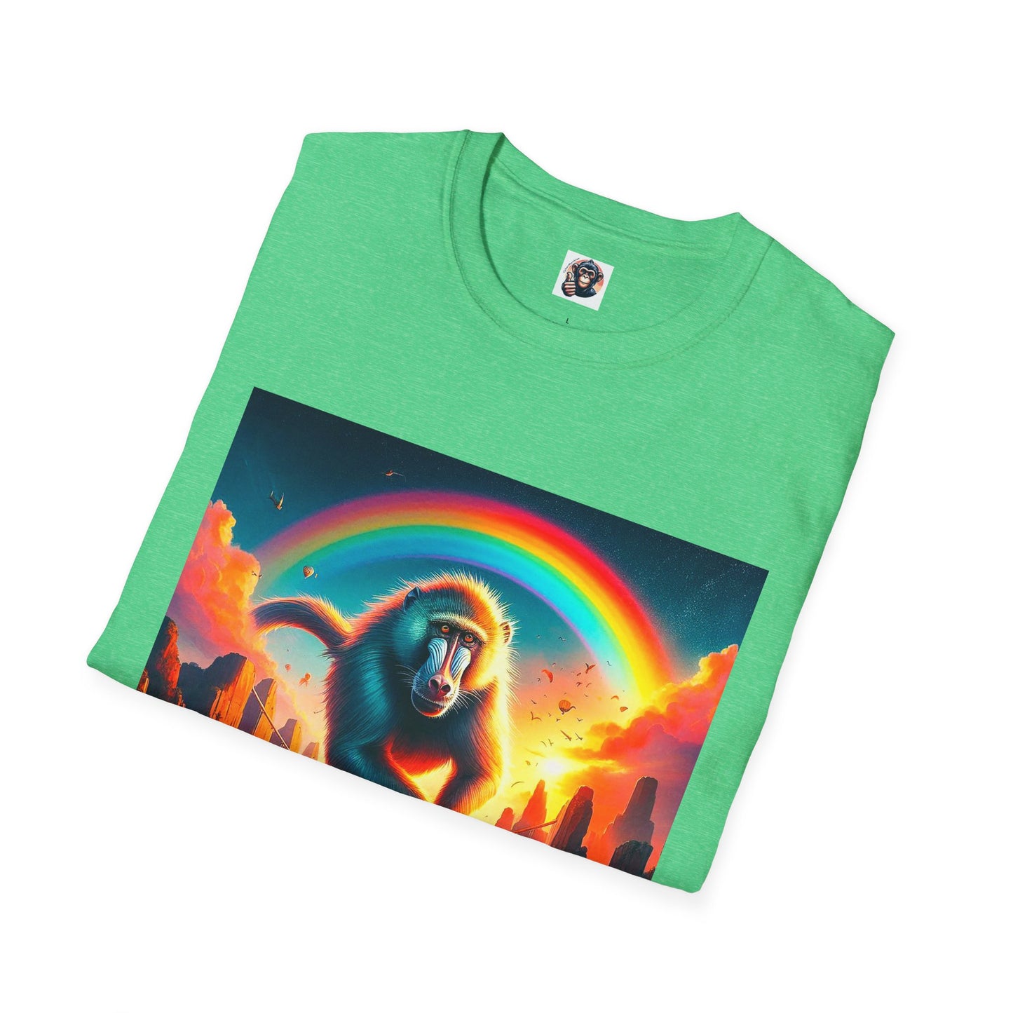 Baboon rainbow bridge T-Shirt Printify