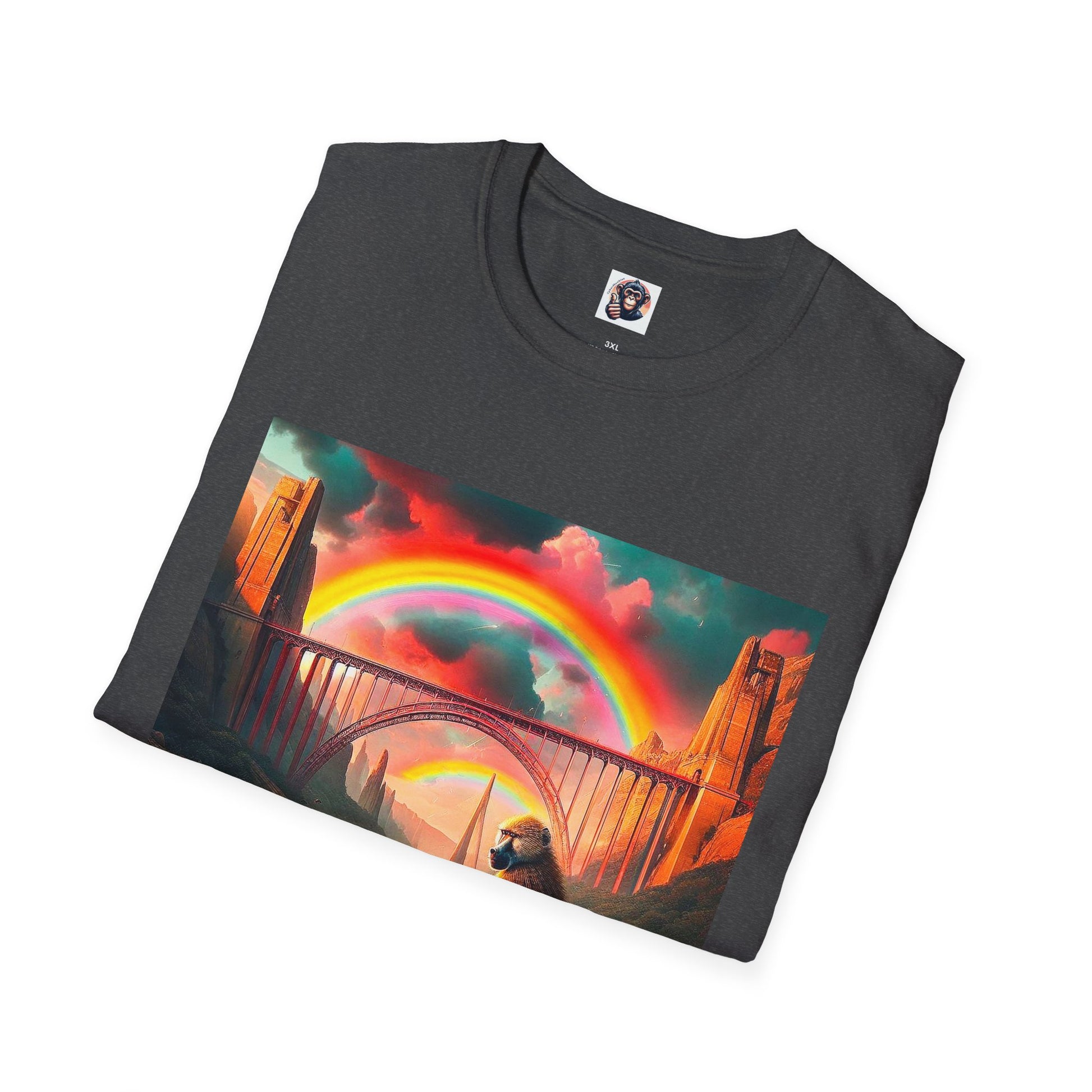 Baboon rainbow bridge T-Shirt Printify