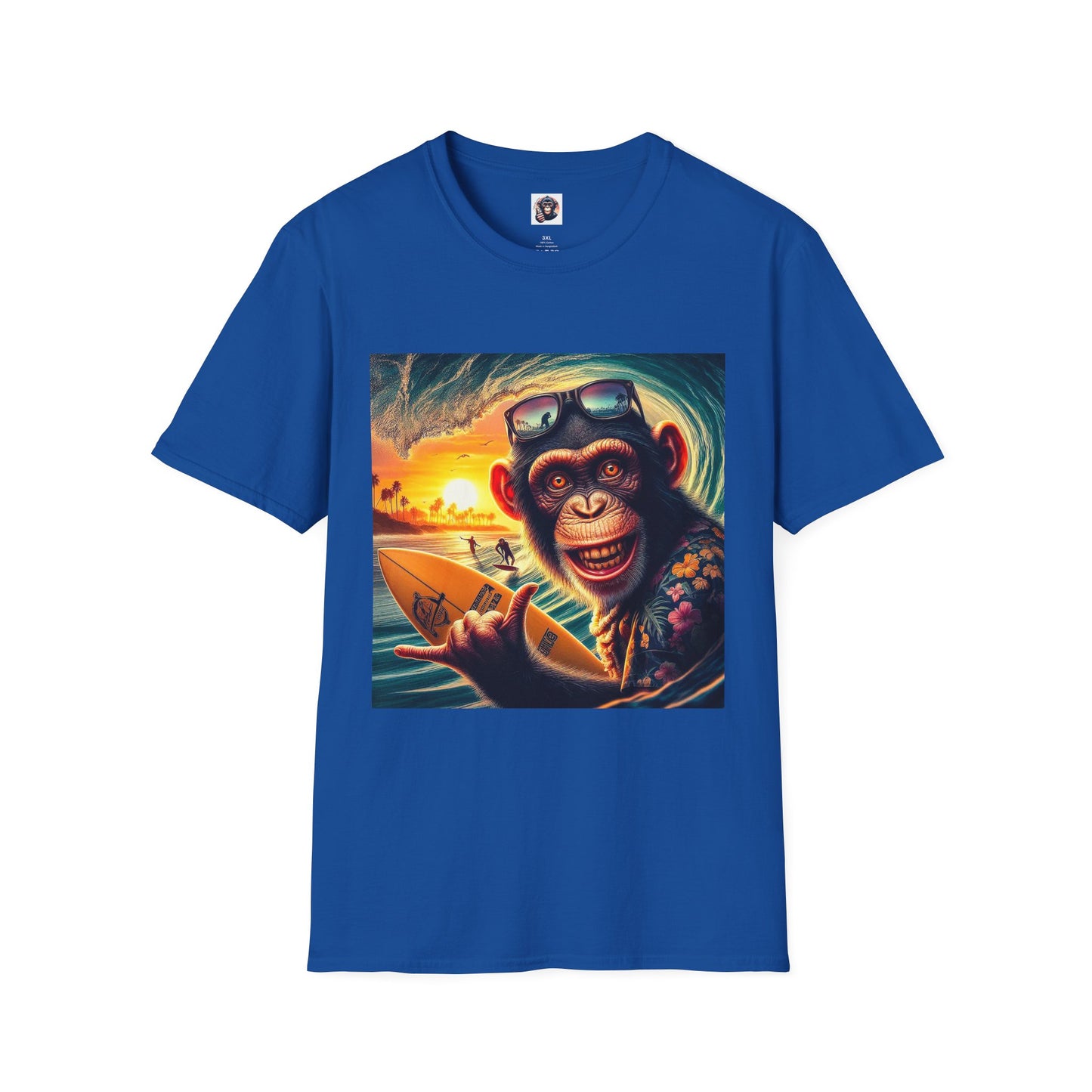 Chimp surfs up T-Shirt Printify XS Royal