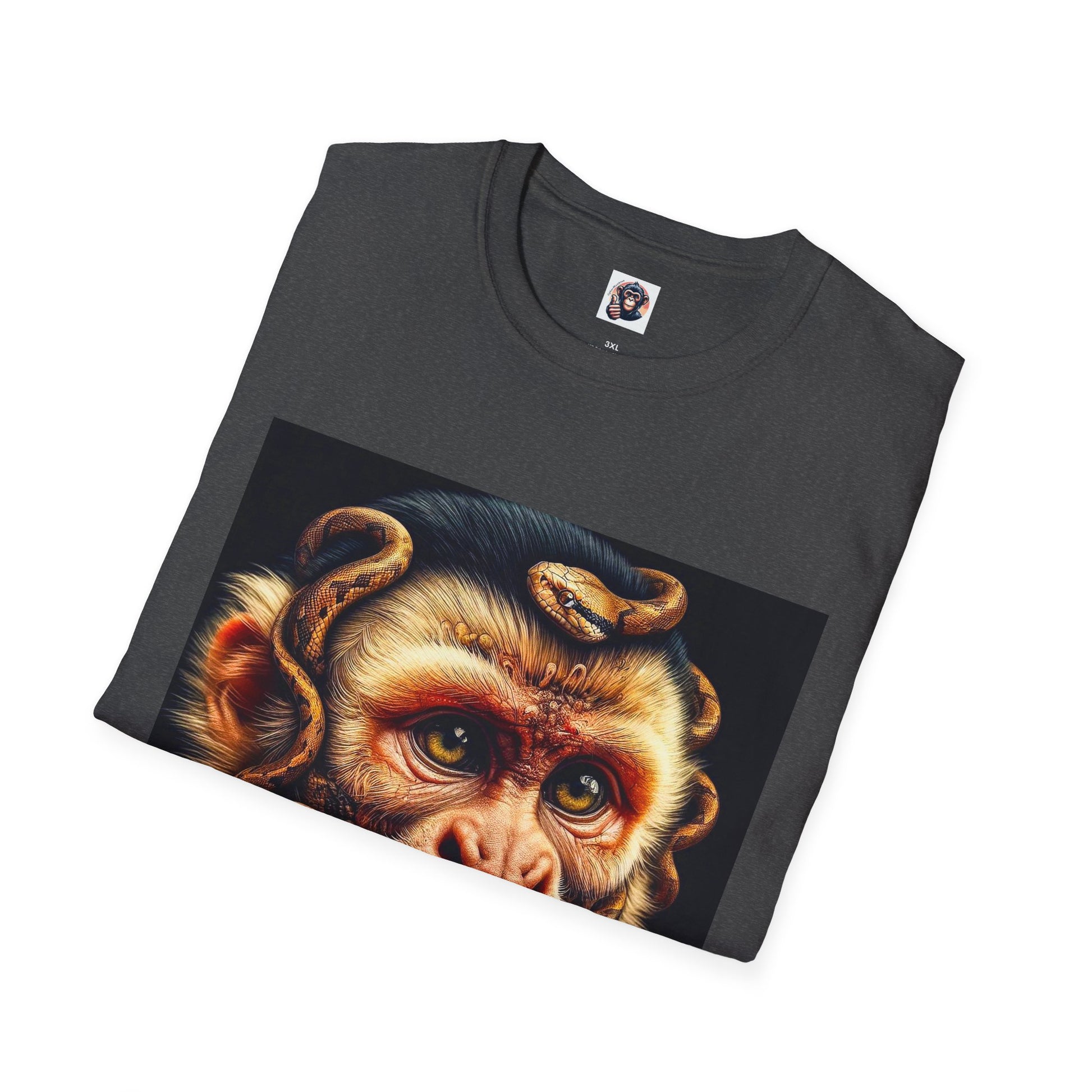 Capuchin Monkey snake hair shirt T-Shirt Printify
