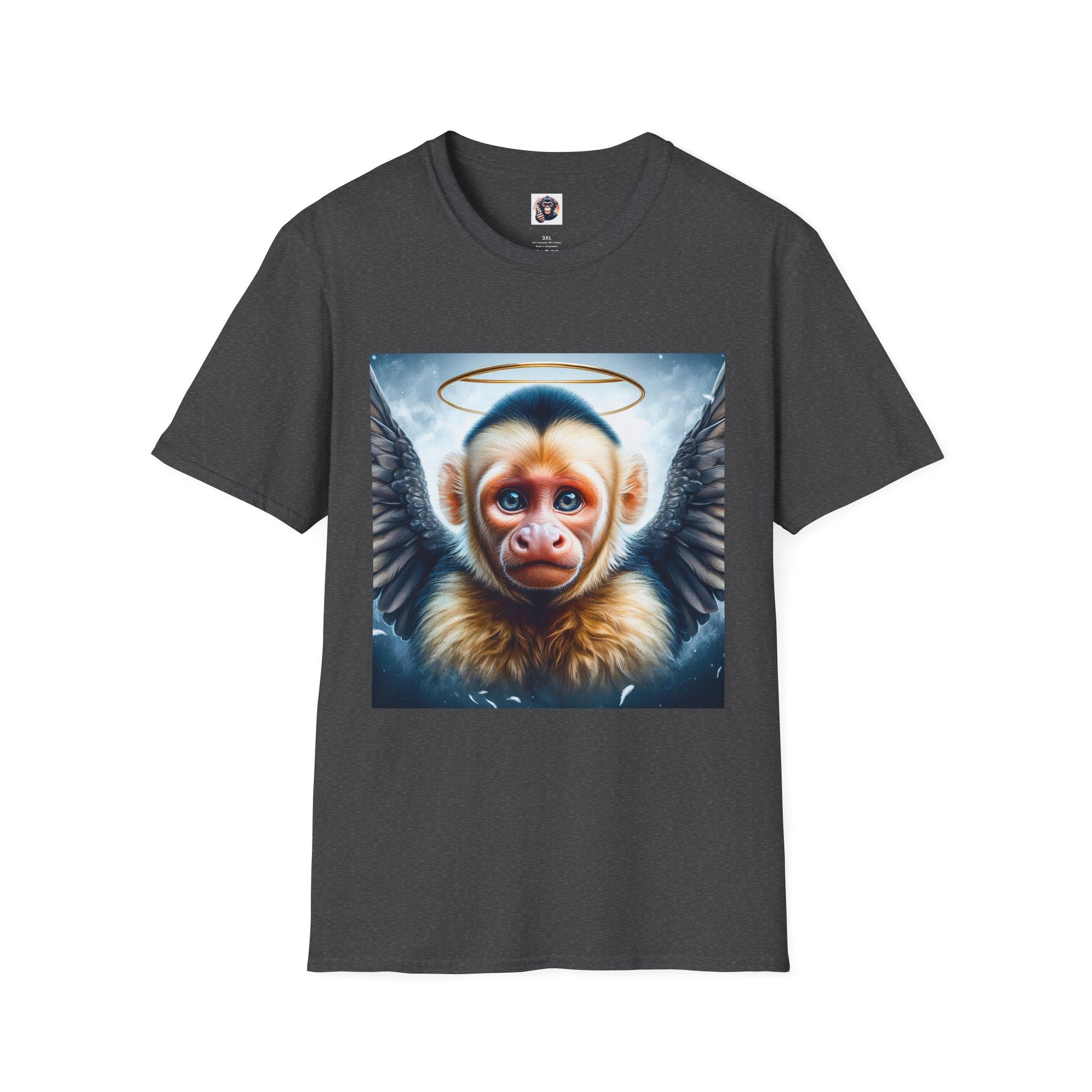 Capuchin Monkey Angel shirt T-Shirt Printify XS Dark Heather