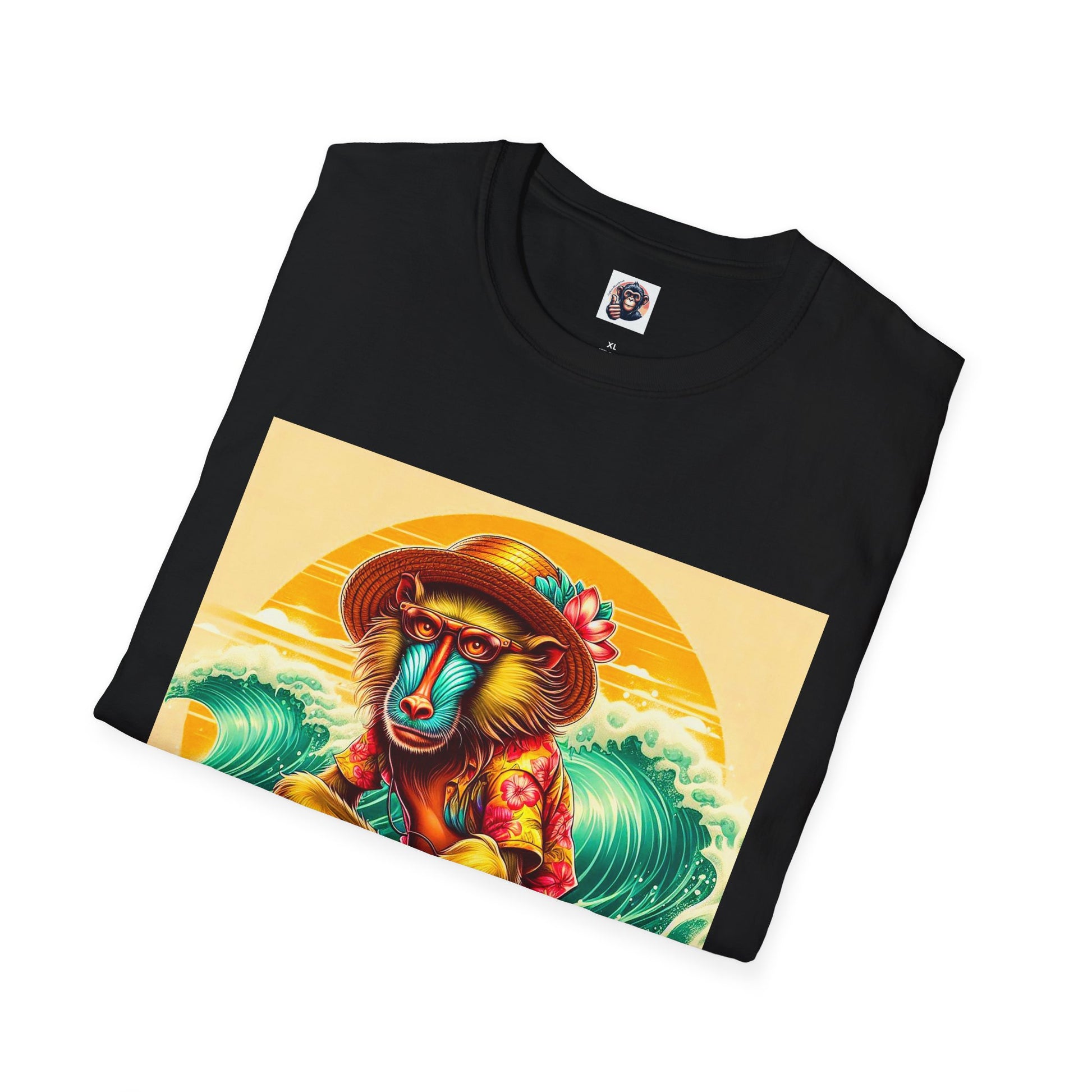Baboon surfing shirt T-Shirt Printify