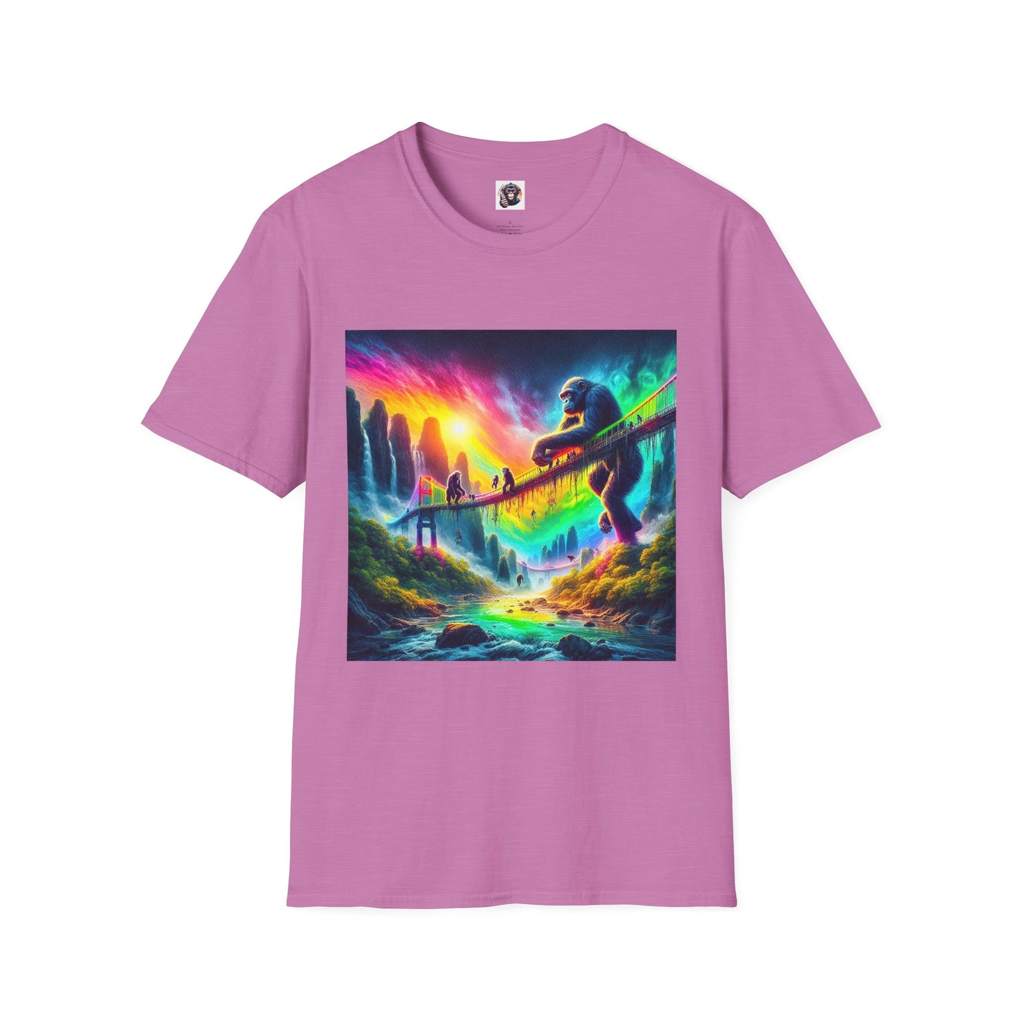 Bonobo rainbow bridge T-Shirt Printify S Heather Radiant Orchid