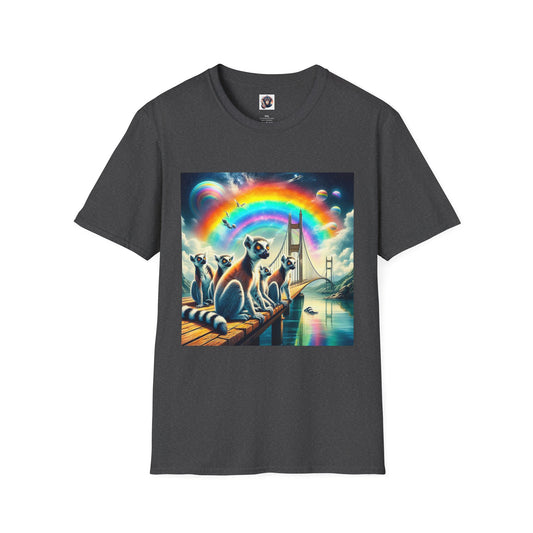 Lemurs rainbow bridge T-Shirt Printify XS Dark Heather