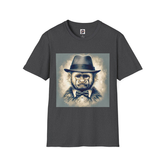 Capuchin Monkey hat and bow tie T-Shirt Printify XS Dark Heather