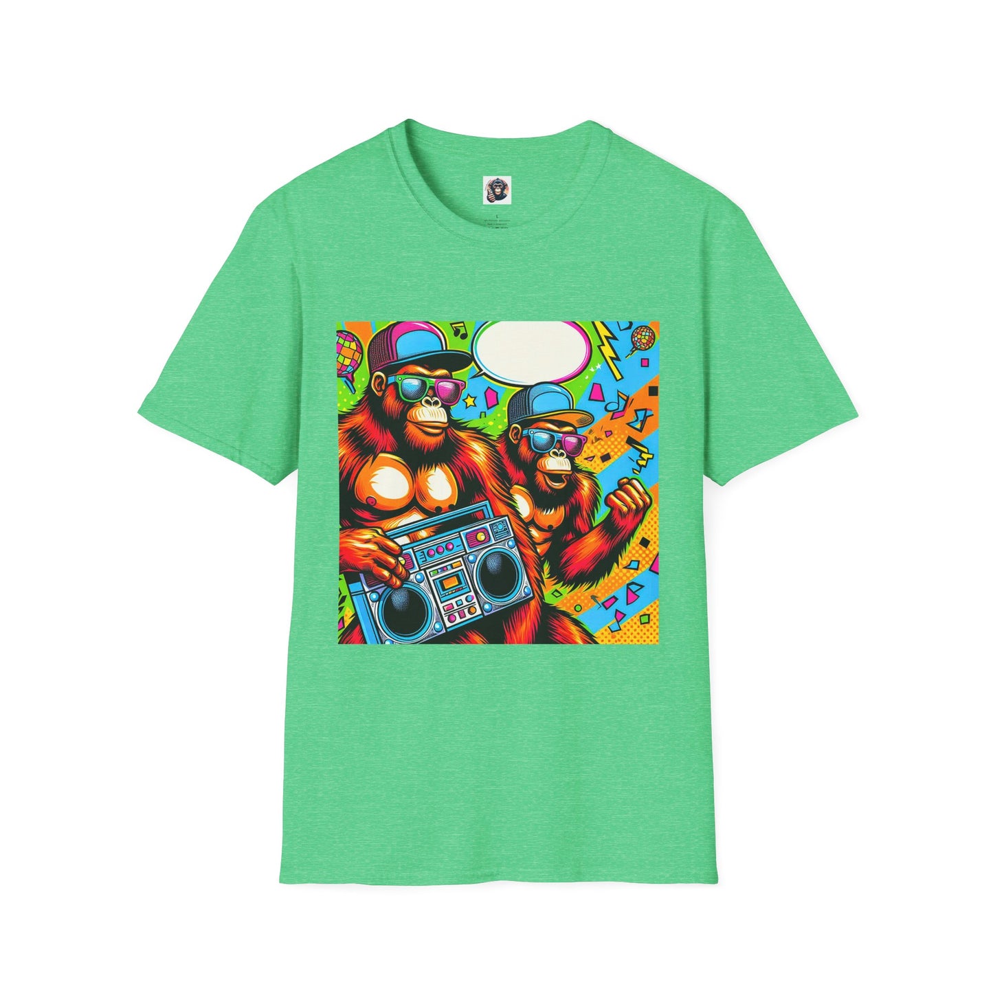 Orangutans comic book T-Shirt Printify S Heather Irish Green