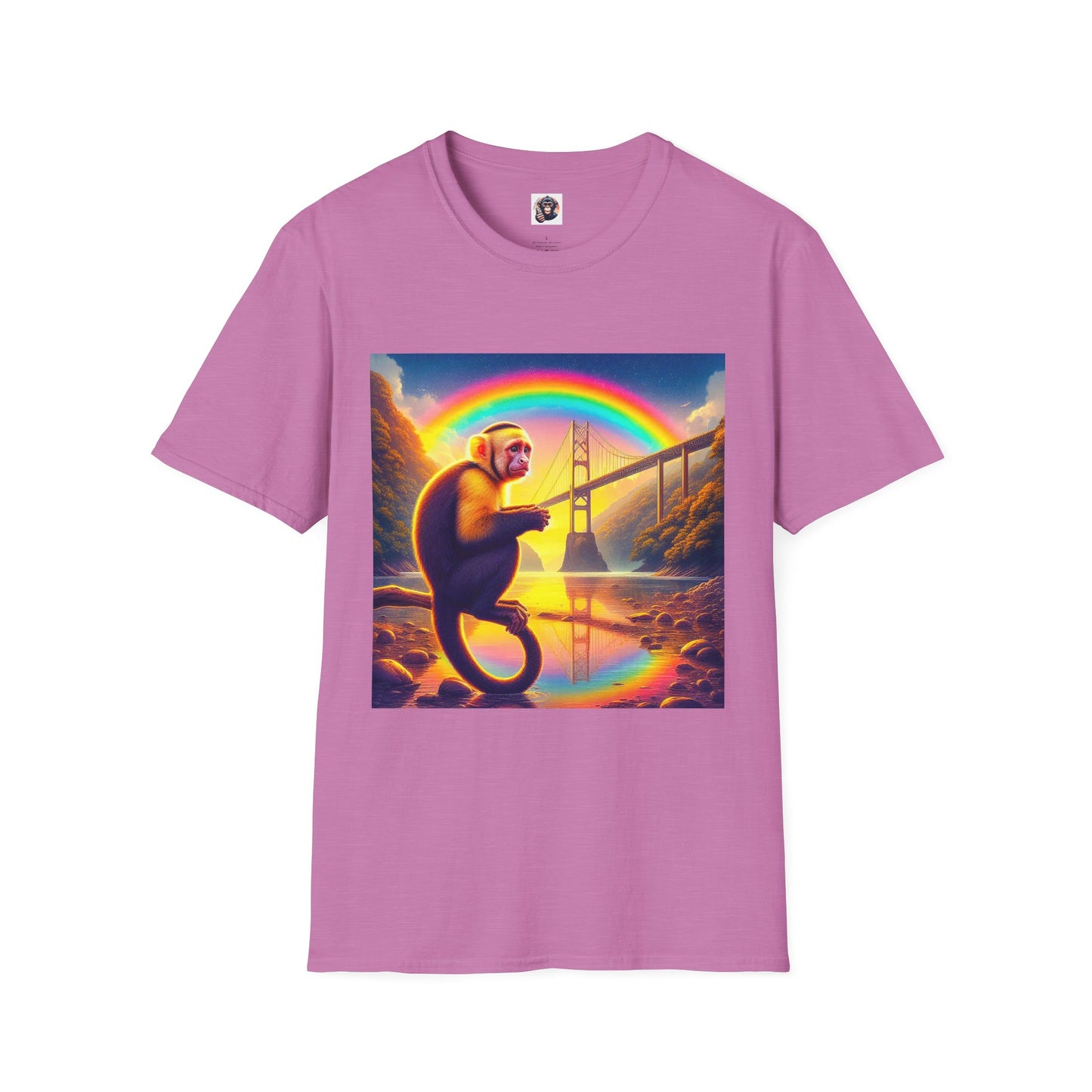 Capuchin Monkey rainbow bridge shirt T-Shirt Printify S Heather Radiant Orchid