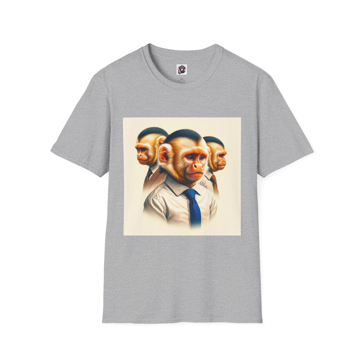 Capuchin Monkey business men T-Shirt Printify XS Sport Grey