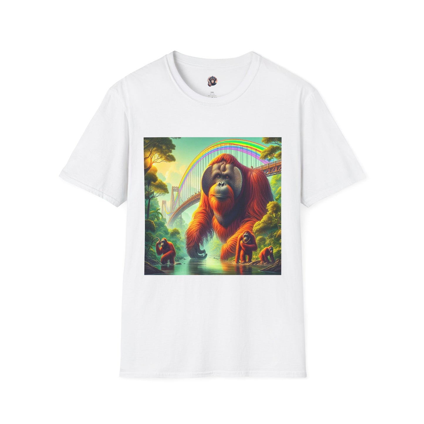 Orangutans rainbow bridge T-Shirt Printify S White