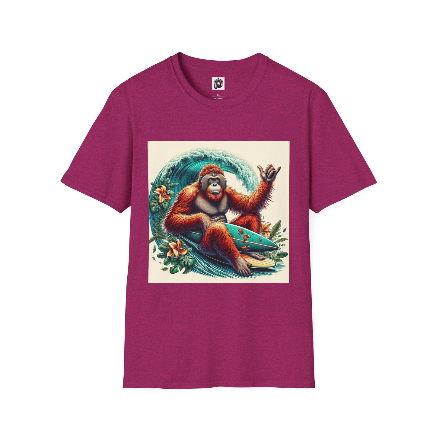 Orangutans beach dude T-Shirt Printify S Antique Heliconia