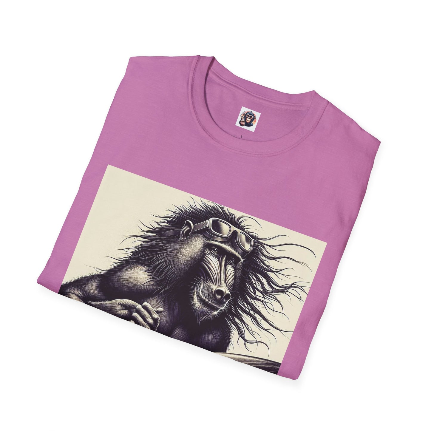 Baboon black and white surfer