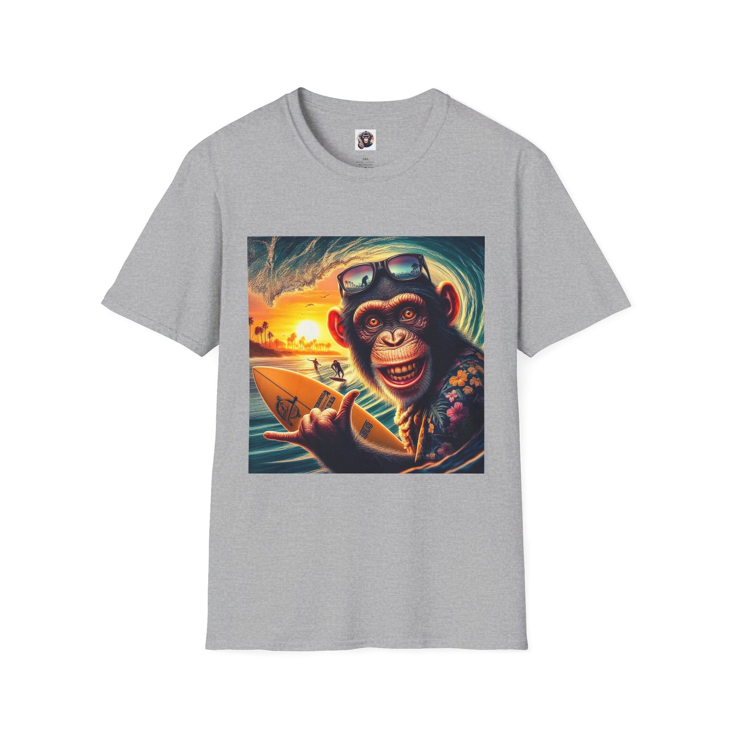 Chimp surfs up T-Shirt Printify XS Sport Grey