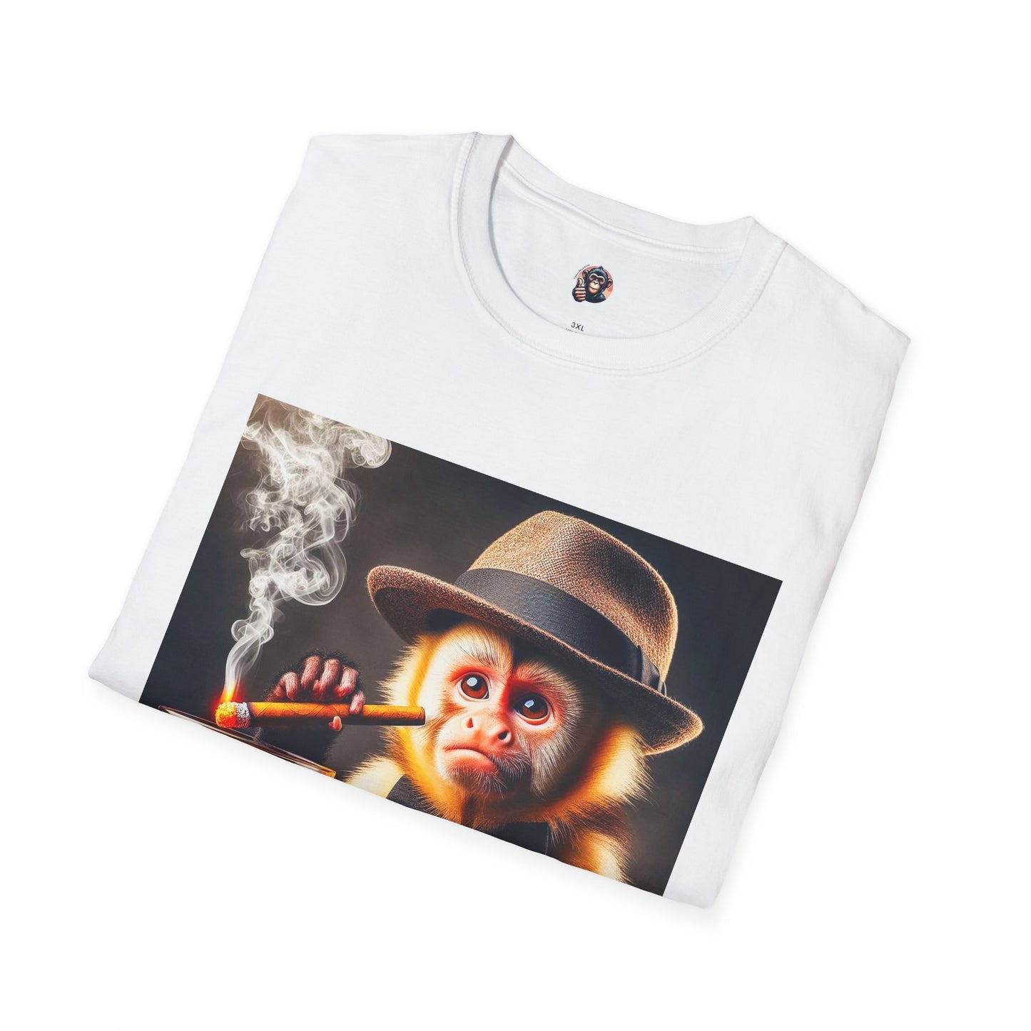 Capuchin Monkey smoking shirt T-Shirt Printify