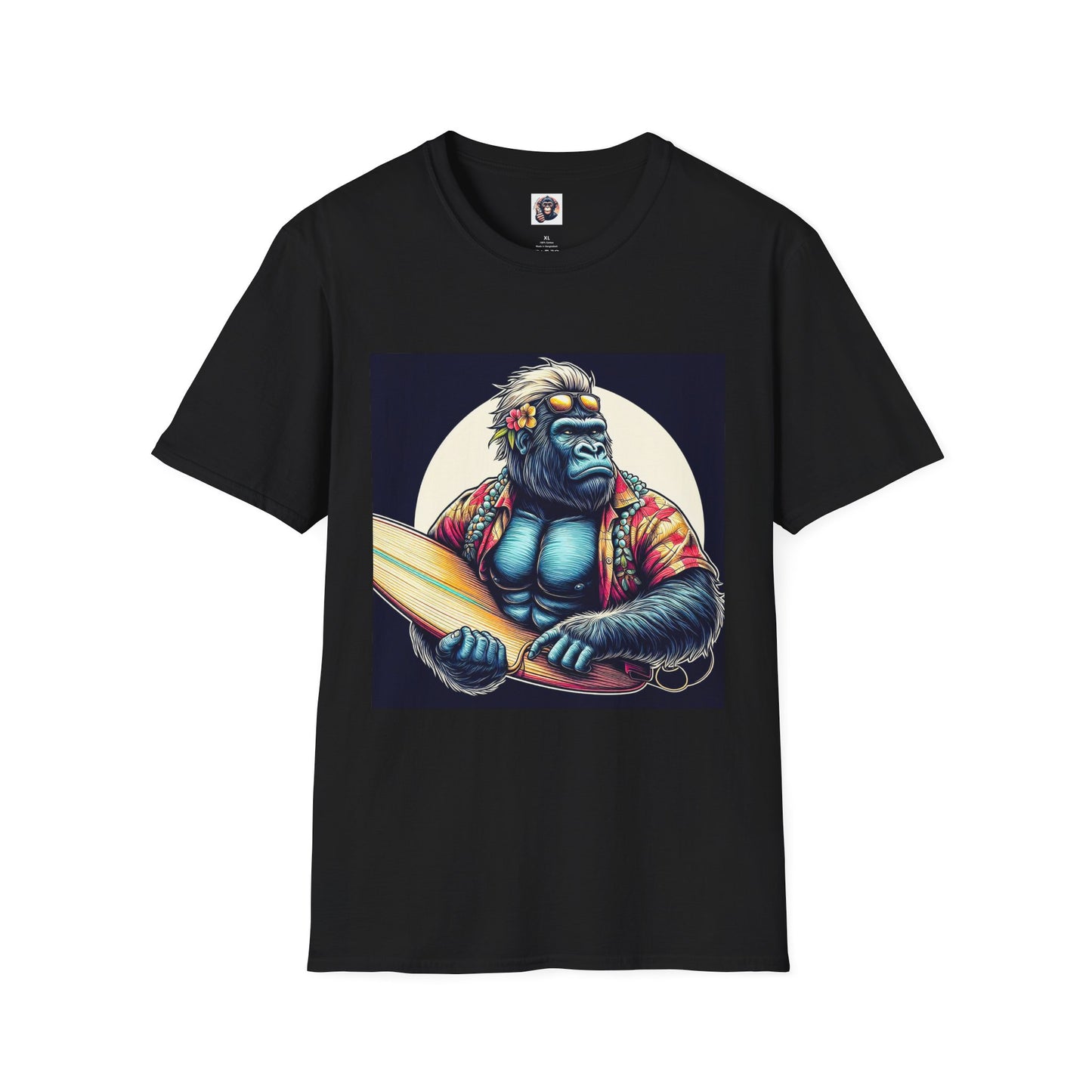 Gorilla surfer T-Shirt Printify XS Black