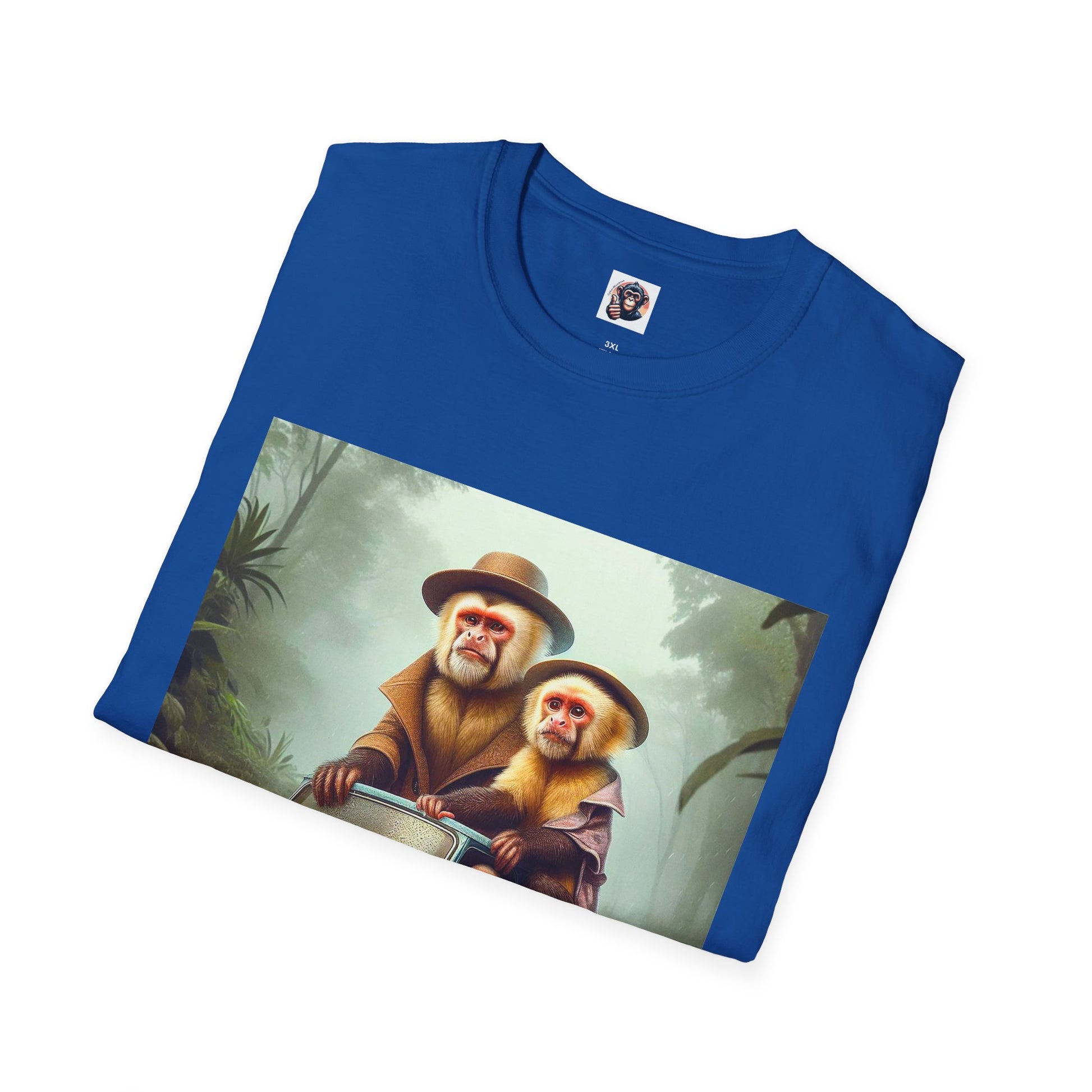 Capuchin Monkey couple driving shirt T-Shirt Printify