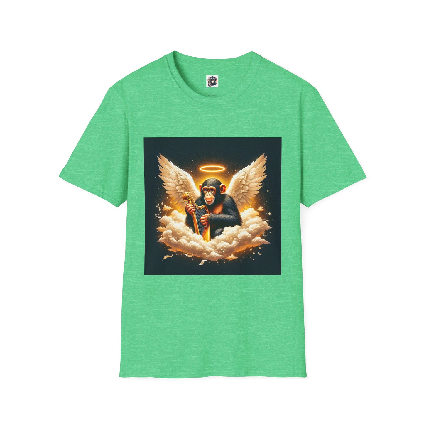 Chimp Angel T-Shirt Printify S Heather Irish Green
