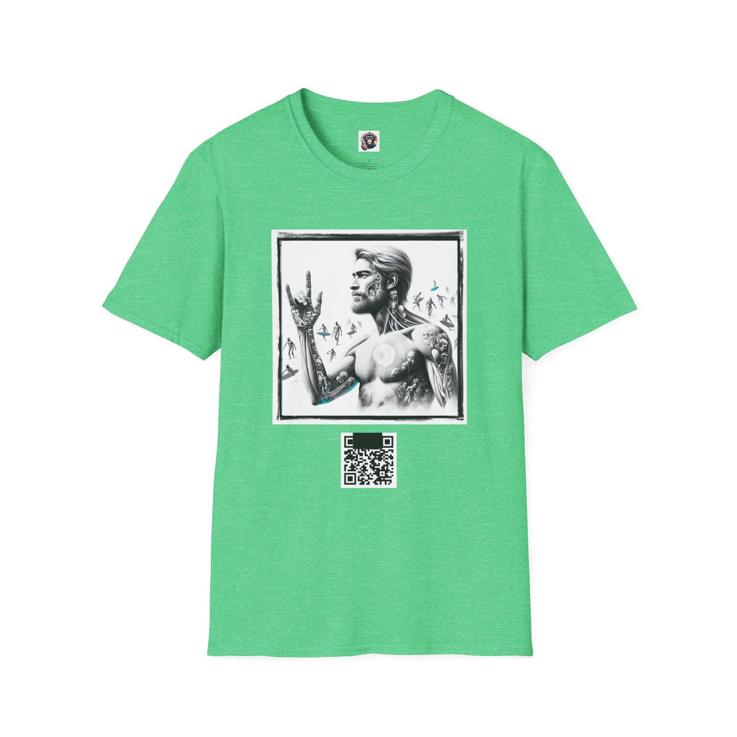 Mis·cel·la·ne·ous Designs Marketing surfs up T-Shirt Printify S Heather Irish Green