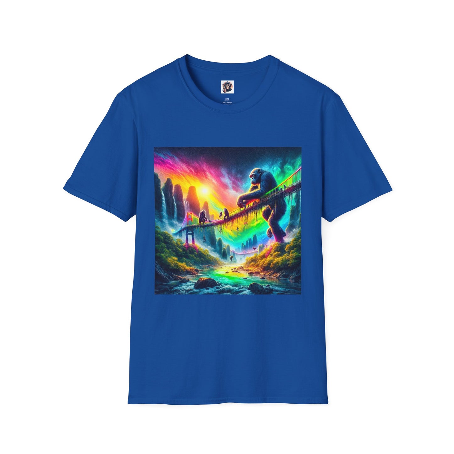 Bonobo rainbow bridge T-Shirt Printify XS Royal