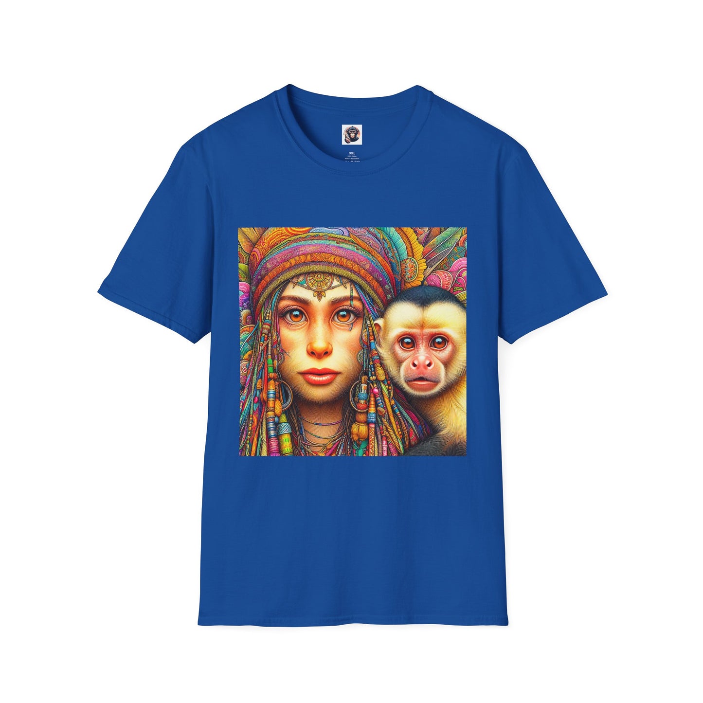 Capuchin Monkey Jamaican girl shirt T-Shirt Printify XS Royal