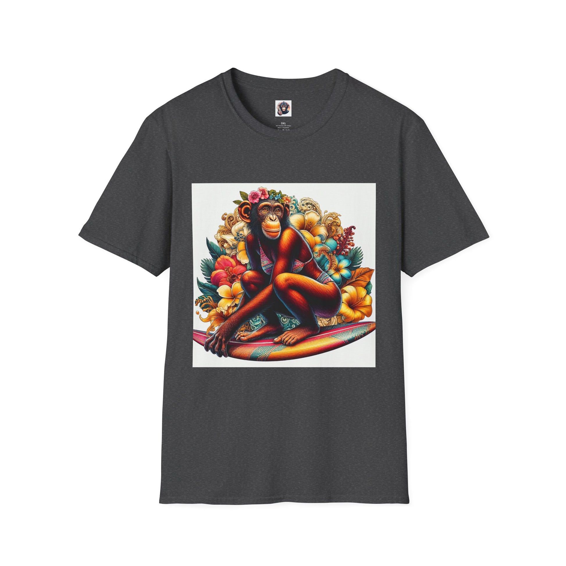 Bonobo surfer queen T-Shirt Printify XS Dark Heather