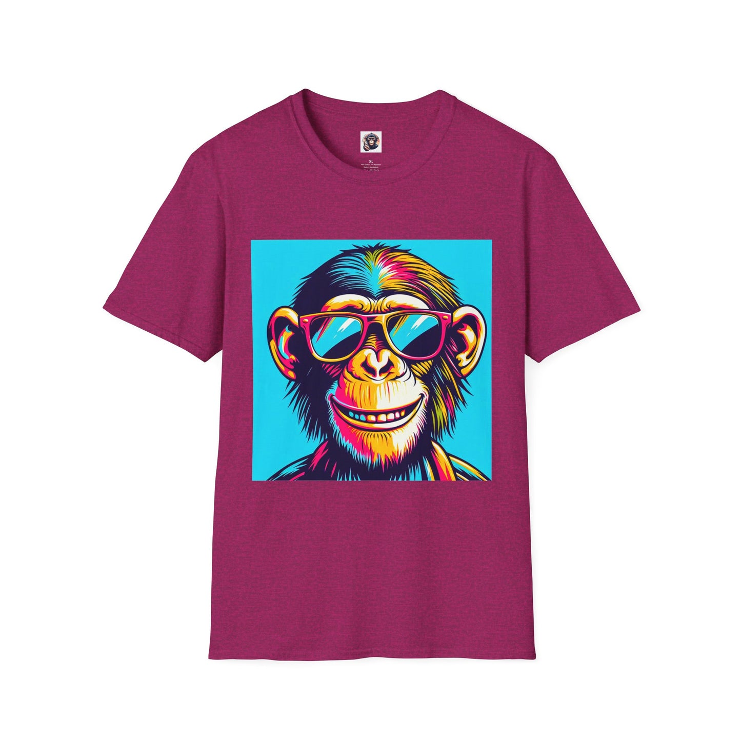 Chimp happy man T-Shirt Printify S Antique Heliconia
