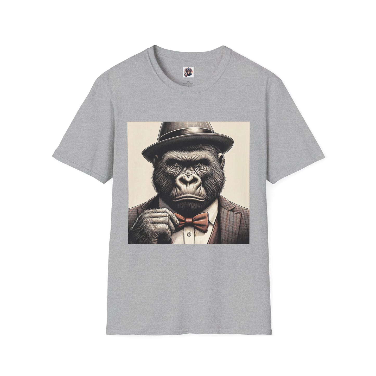 Gorilla suit and tie T-Shirt Printify XS Sport Grey