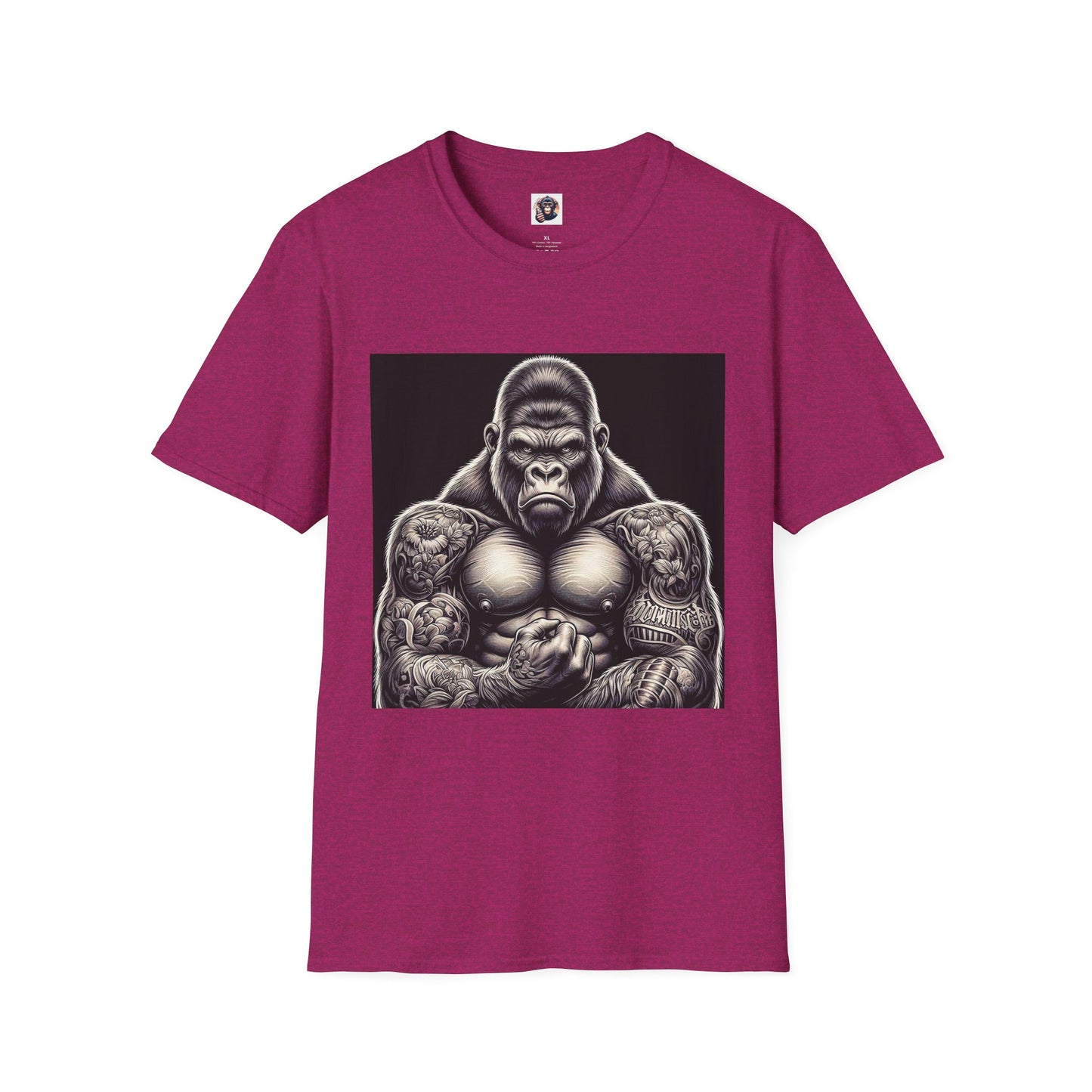 Gorilla muscles T-Shirt Printify S Antique Heliconia