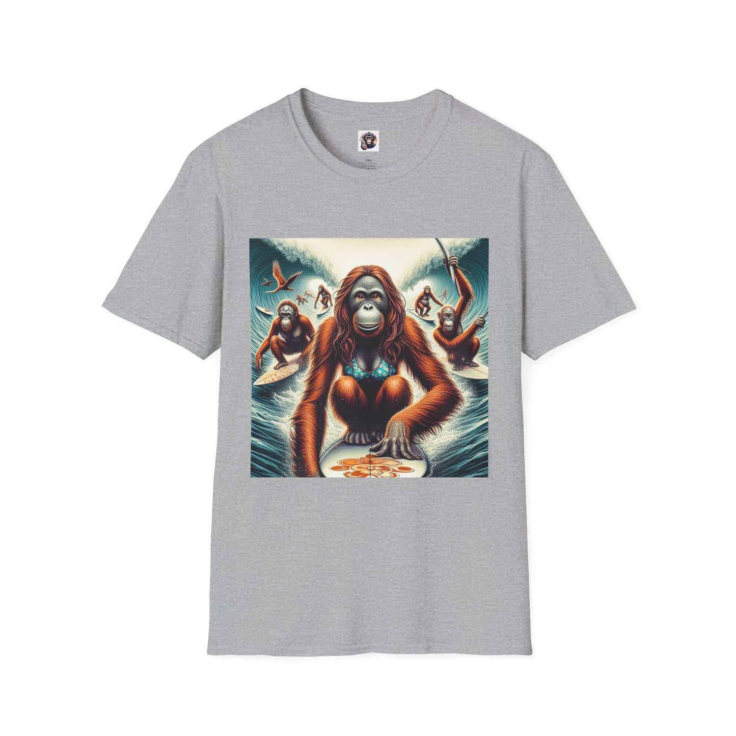 Orangutans surfing queens T-Shirt Printify XS Sport Grey