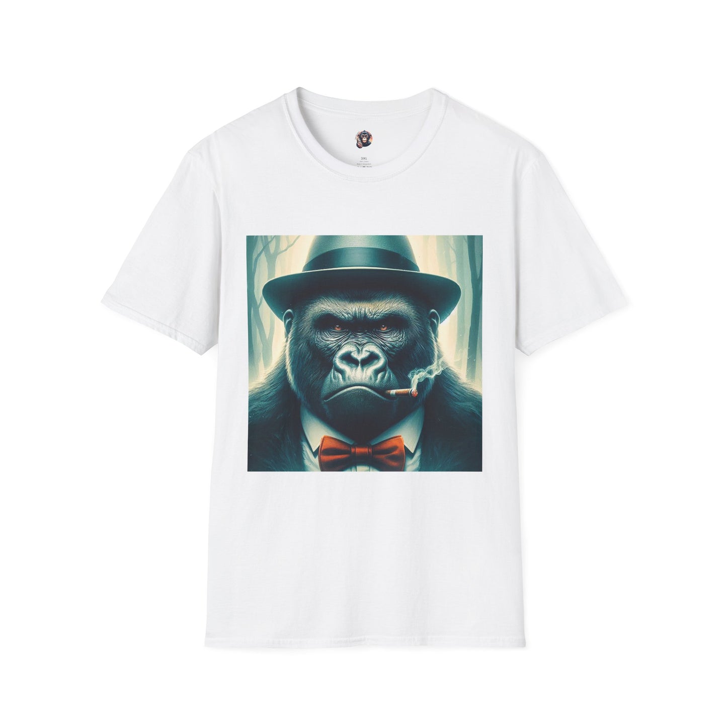 Gorilla cigar smoking T-Shirt Printify S White
