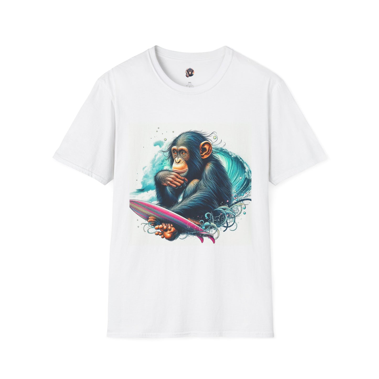 Bonobo surfing T-Shirt Printify S White